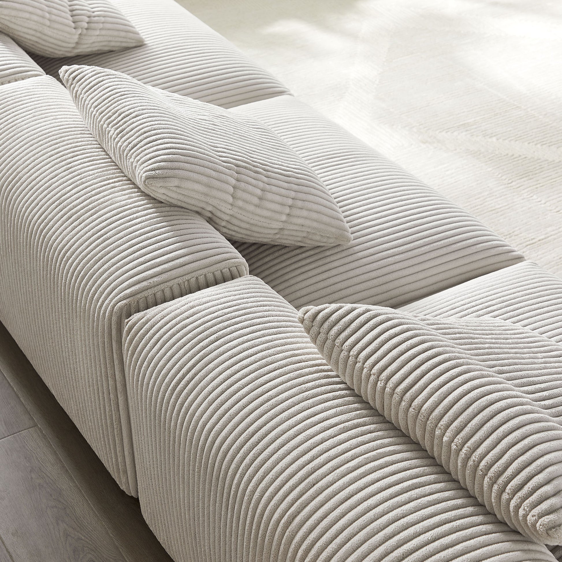 Solace 3-Piece Modular Corduroy Upholstered Sofa