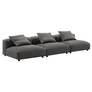 Solace 3-Piece Modular Upholstered Fabric Sofa - Charcoal