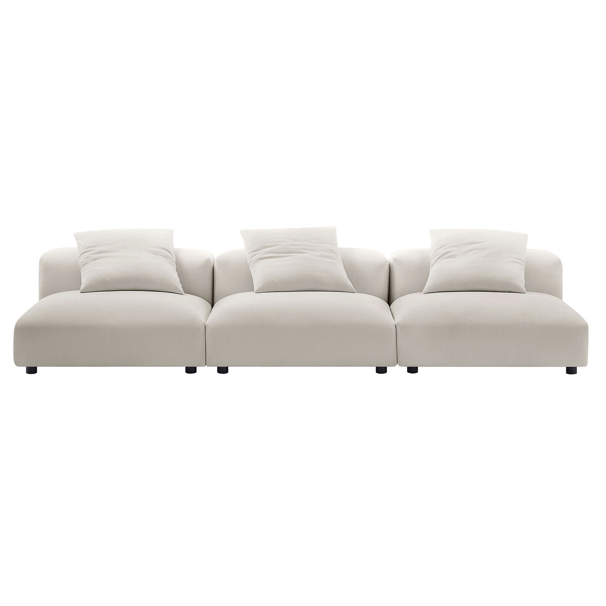 Solace 3-Piece Modular Upholstered Fabric Sofa
