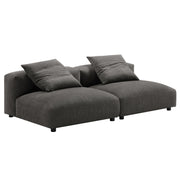 Solace 2-Piece Modular Upholstered Fabric Sofa - Charcoal