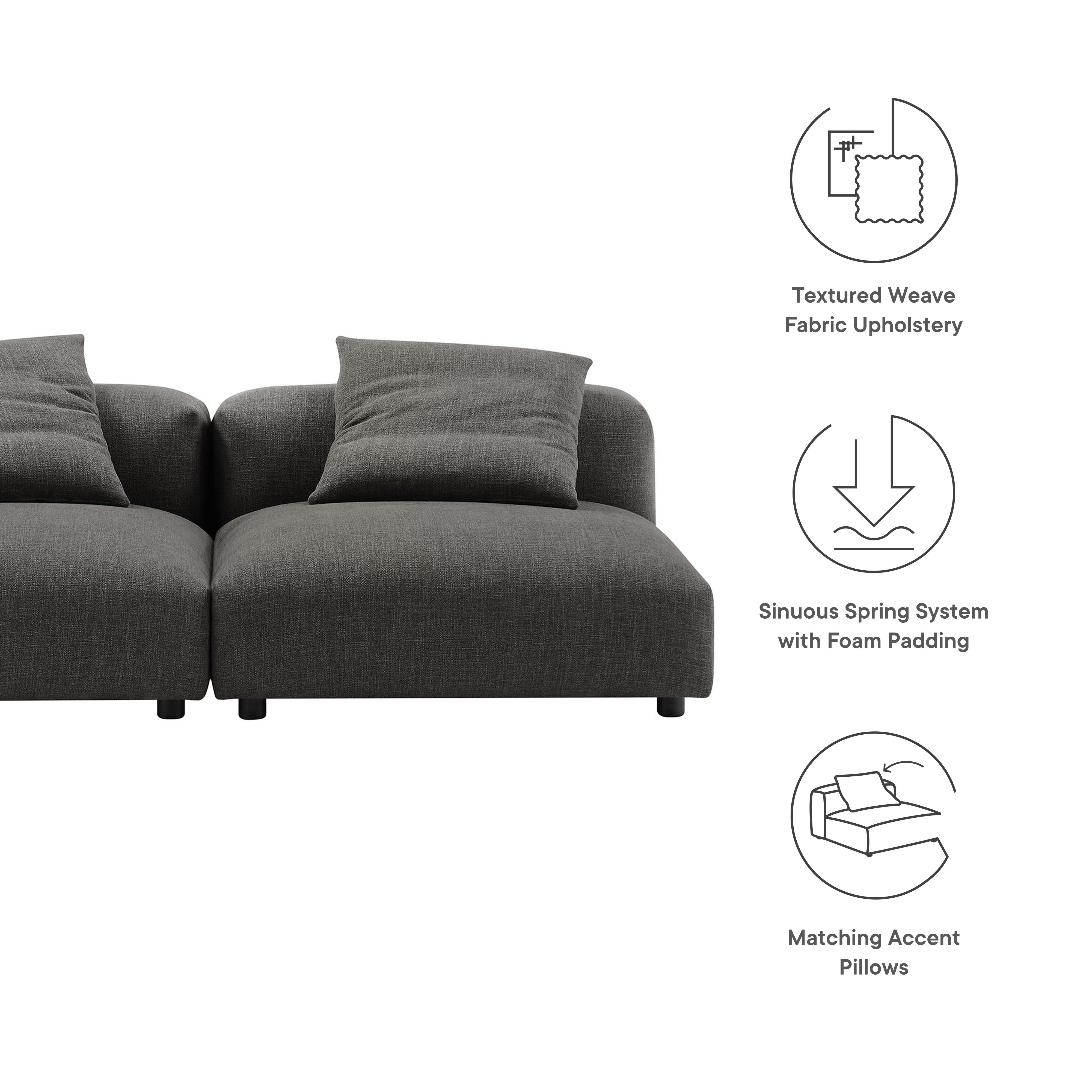 Solace 2-Piece Modular Upholstered Fabric Sofa - Linen