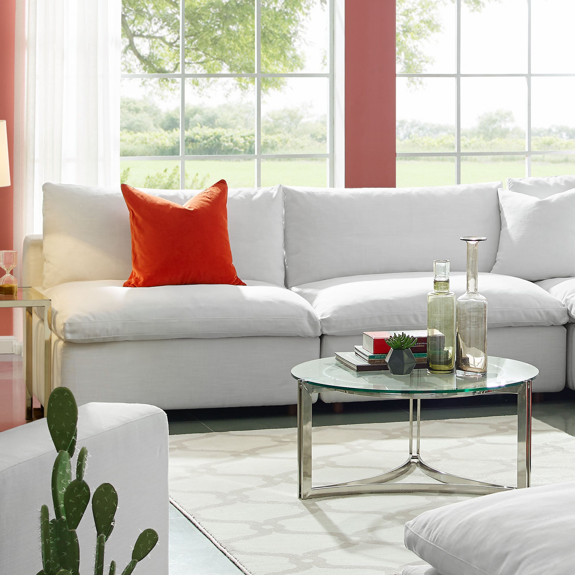 Commix Down Filled Overstuffed 2-Piece Armless Sectional Loveseat