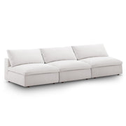 Commix Down Filled Overstuffed 3-Piece Armless Sectional Sofa - Beige