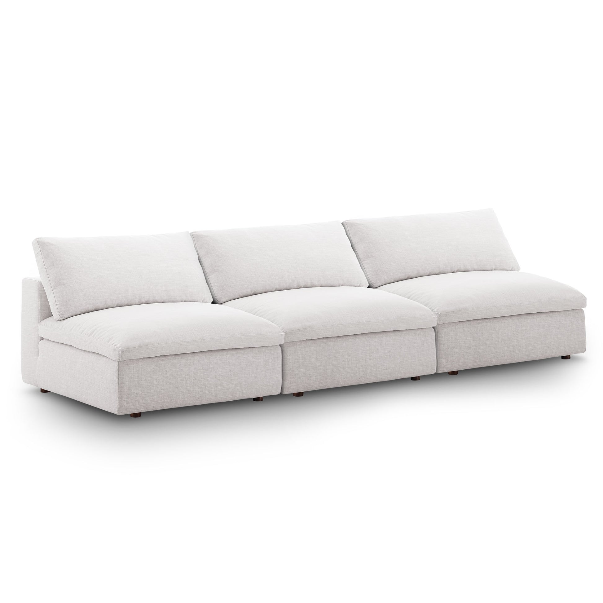 Commix Down Filled Overstuffed 3-Piece Armless Sectional Sofa - Beige