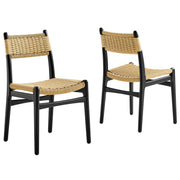 Wynn Rope and Wood Dining Side Chairs Set of 2 - Black Natural