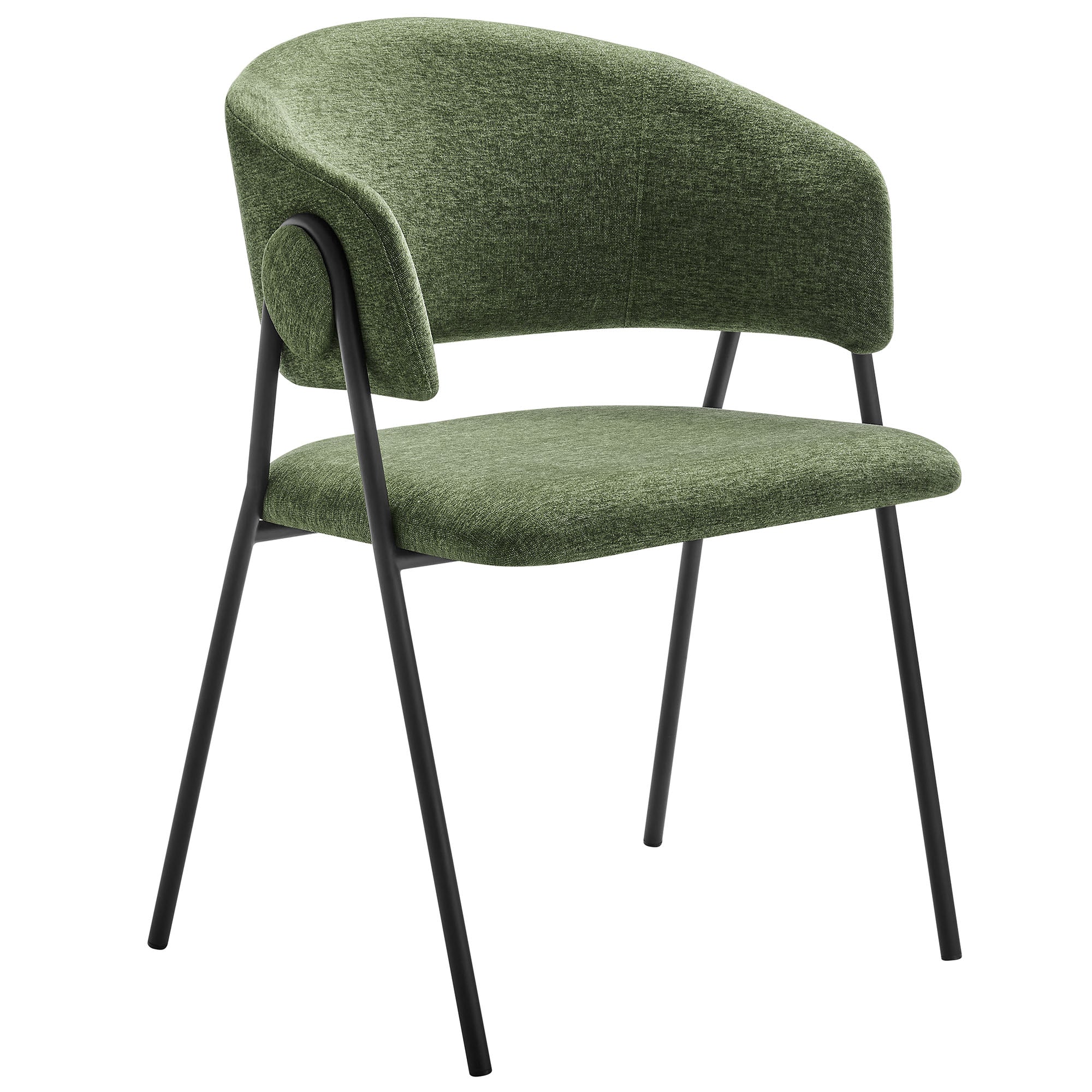 Nella Upholstered Heathered Chenille Dining Chairs Set of 2 - Taupe Black