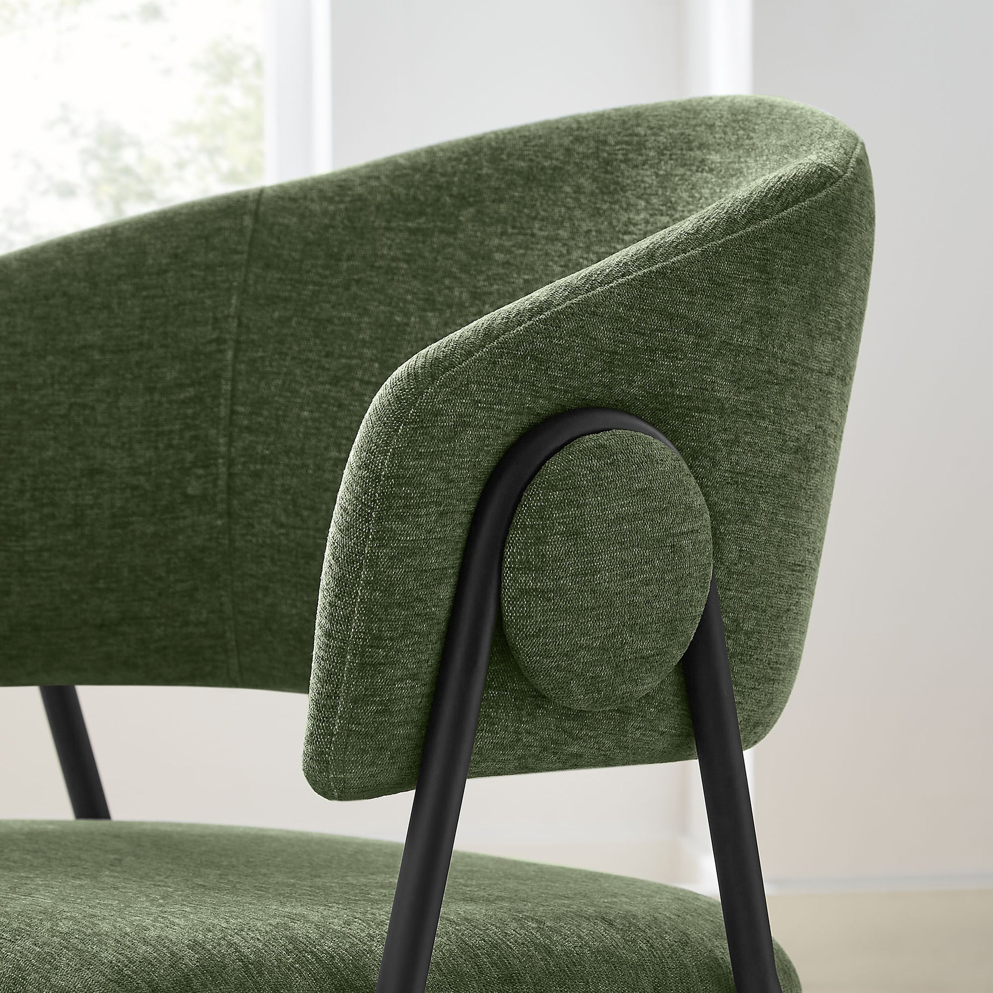 Nella Upholstered Heathered Chenille Dining Chairs Set of 2