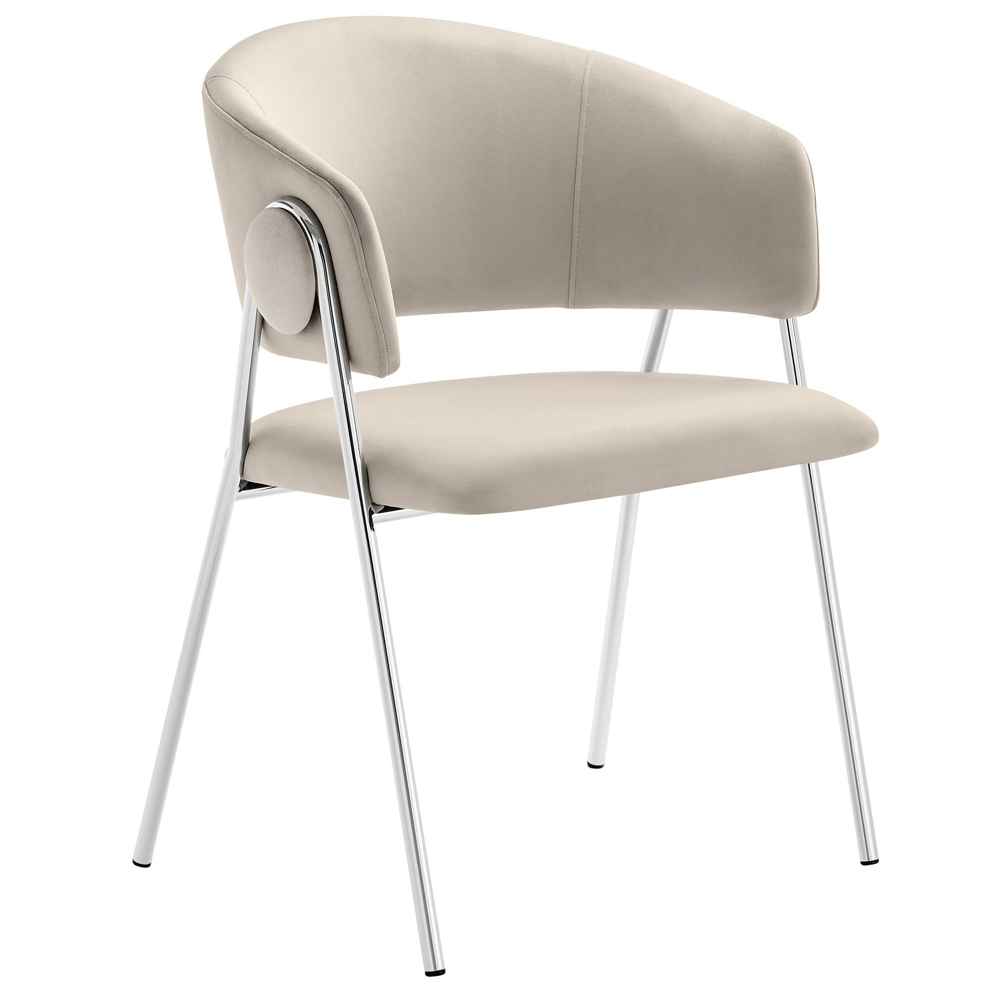 Nella Upholstered Performance Velvet Dining Chair Set of 2 - Moss Green Silver