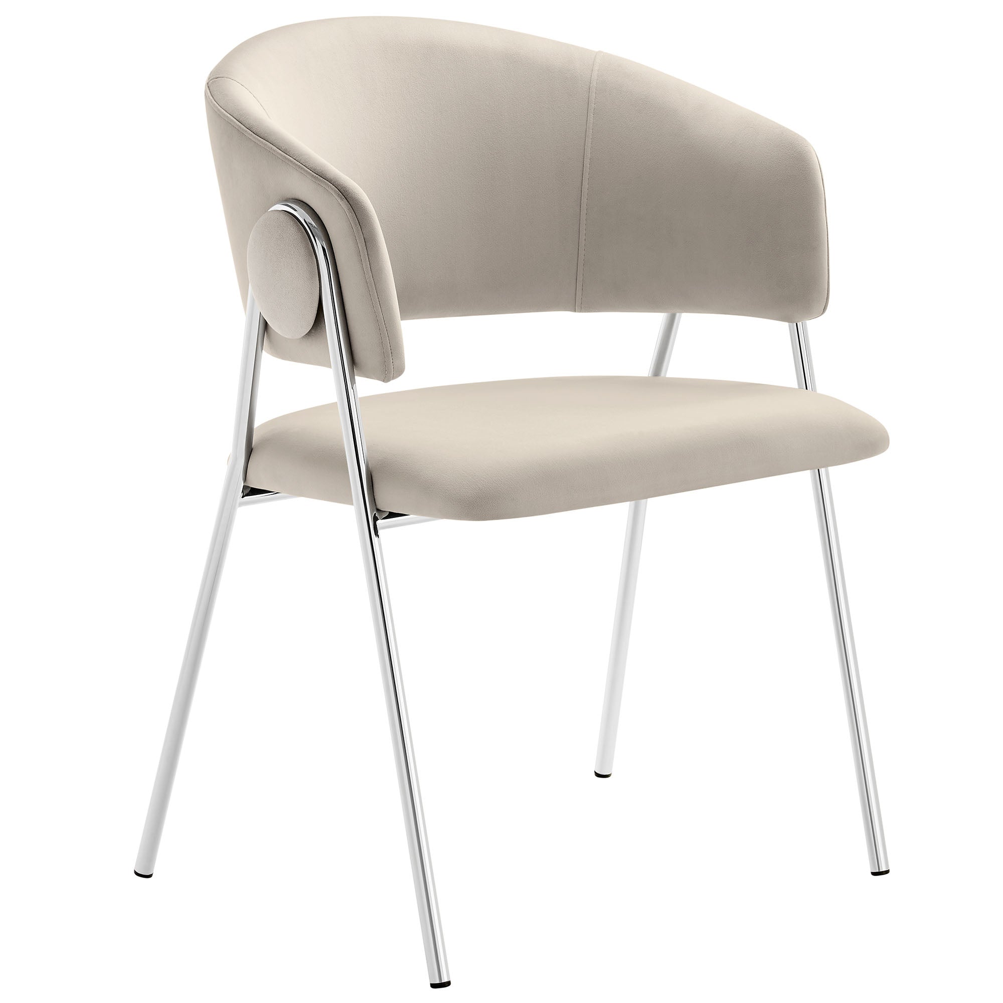 Nella Upholstered Performance Velvet Dining Chair Set of 2 - Moss Green Silver