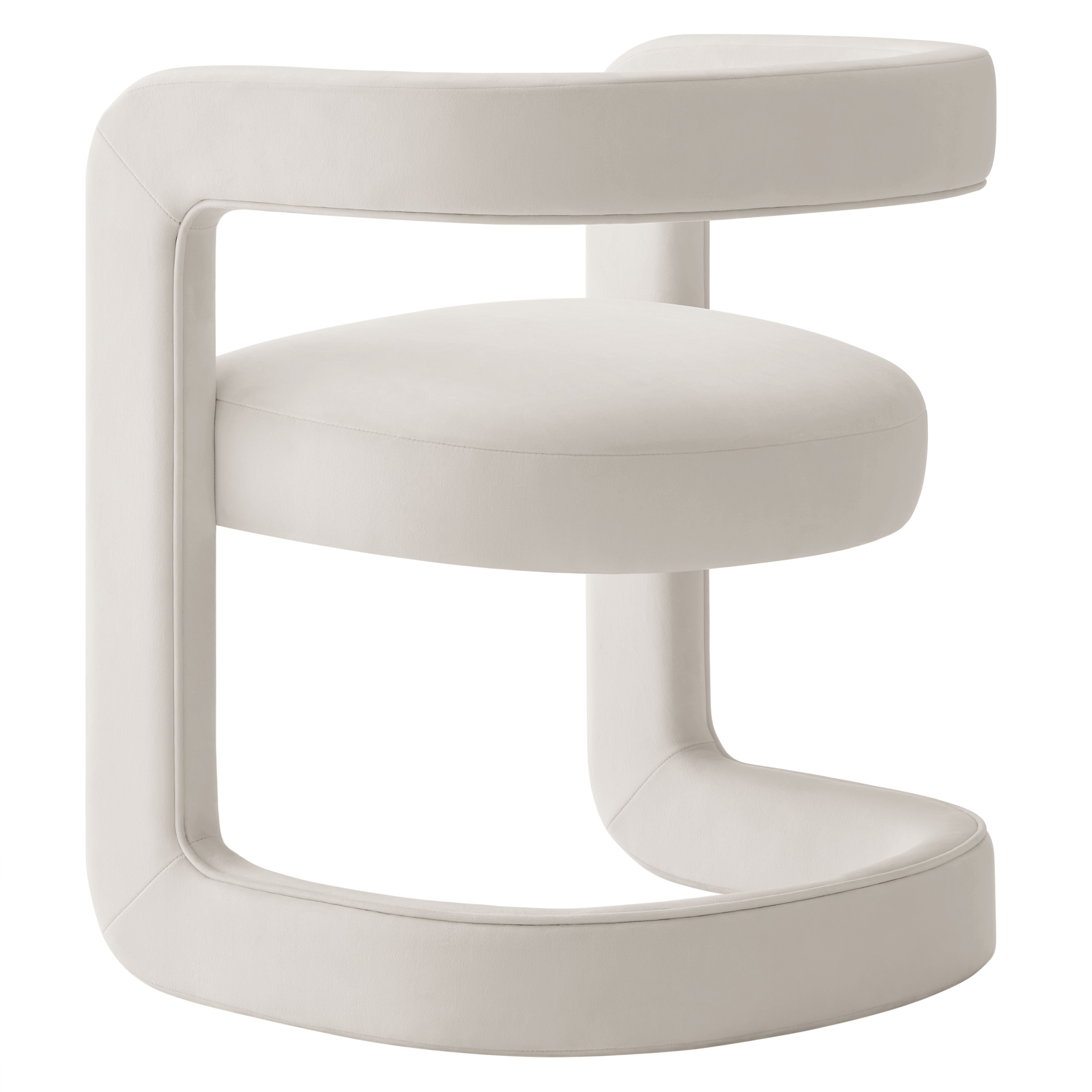 Winslow  Barrel Performance Velvet Dining Chair - Rust