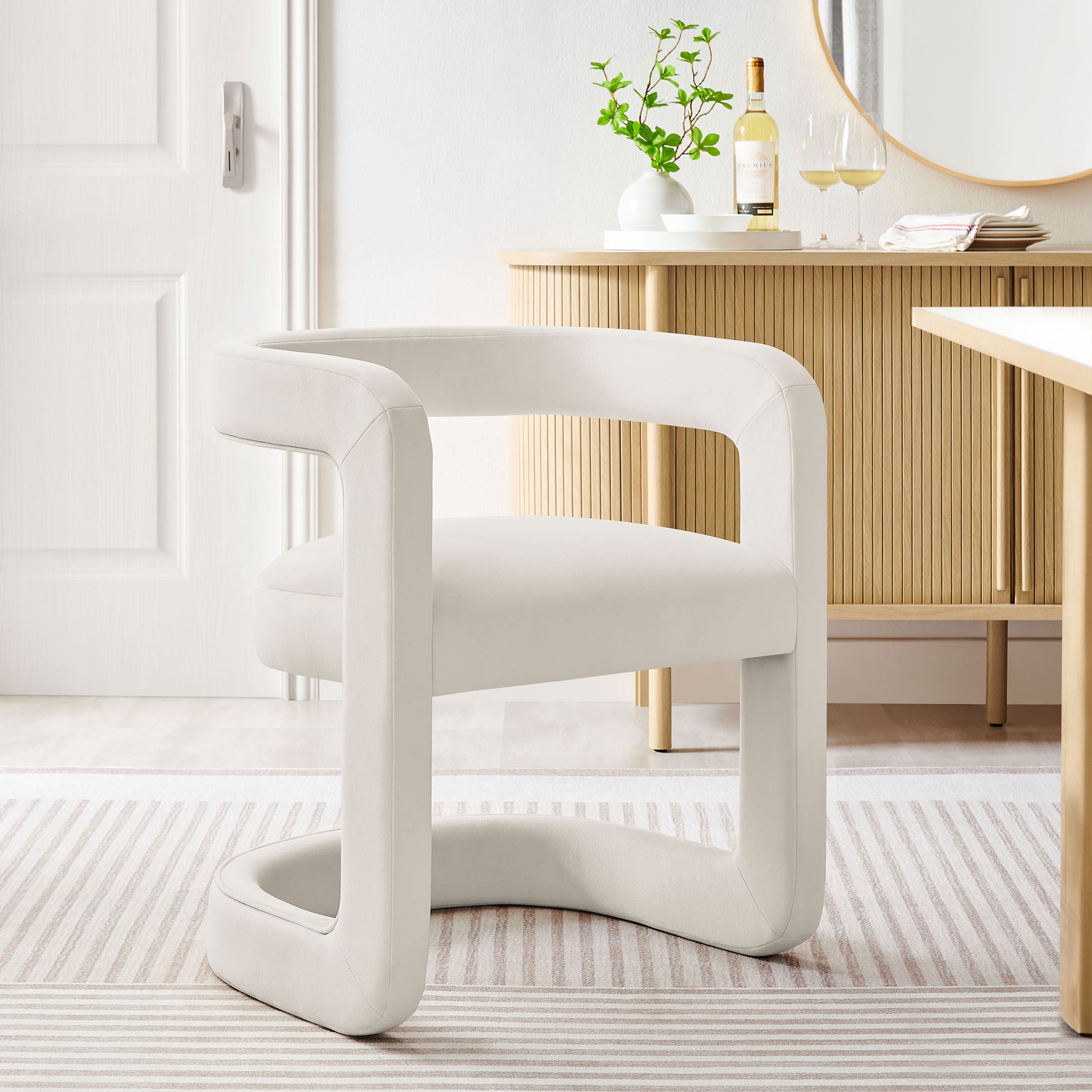 Winslow  Barrel Performance Velvet Dining Chair