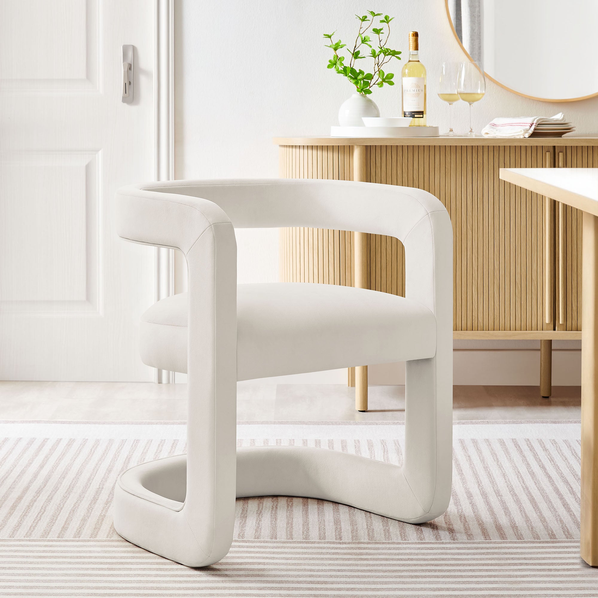 Winslow  Barrel Performance Velvet Dining Chair