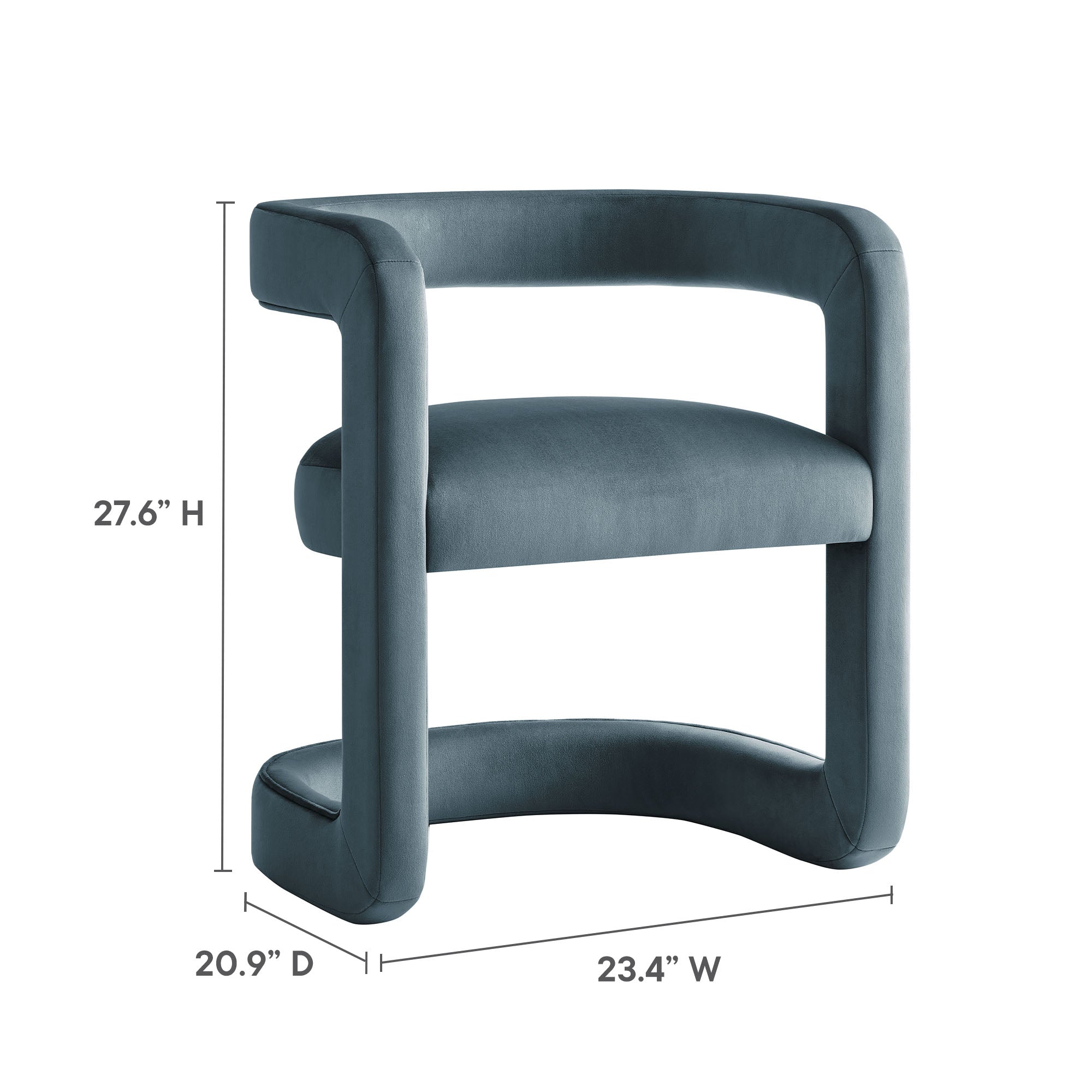 Winslow  Barrel Performance Velvet Dining Chair