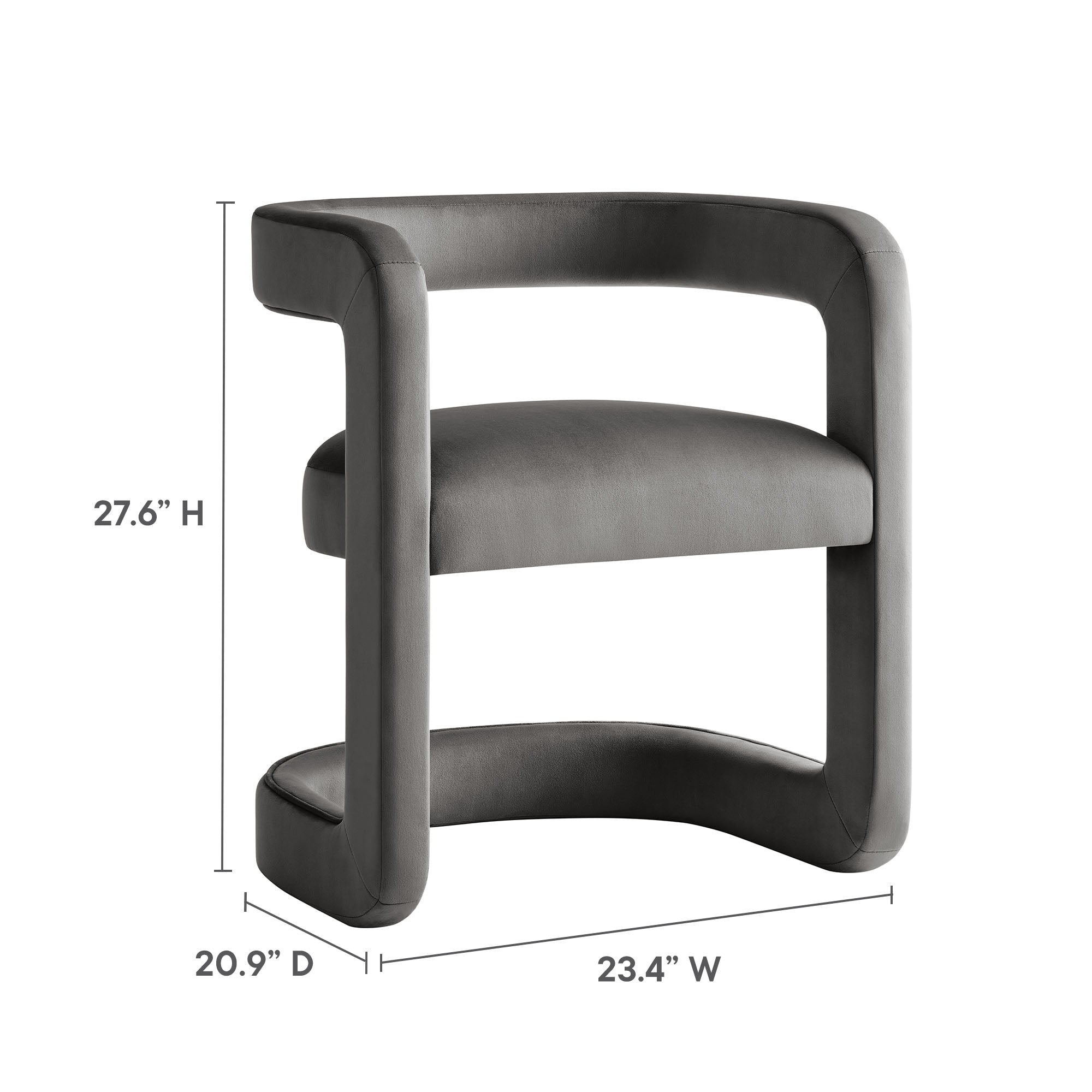 Winslow  Barrel Performance Velvet Dining Chair