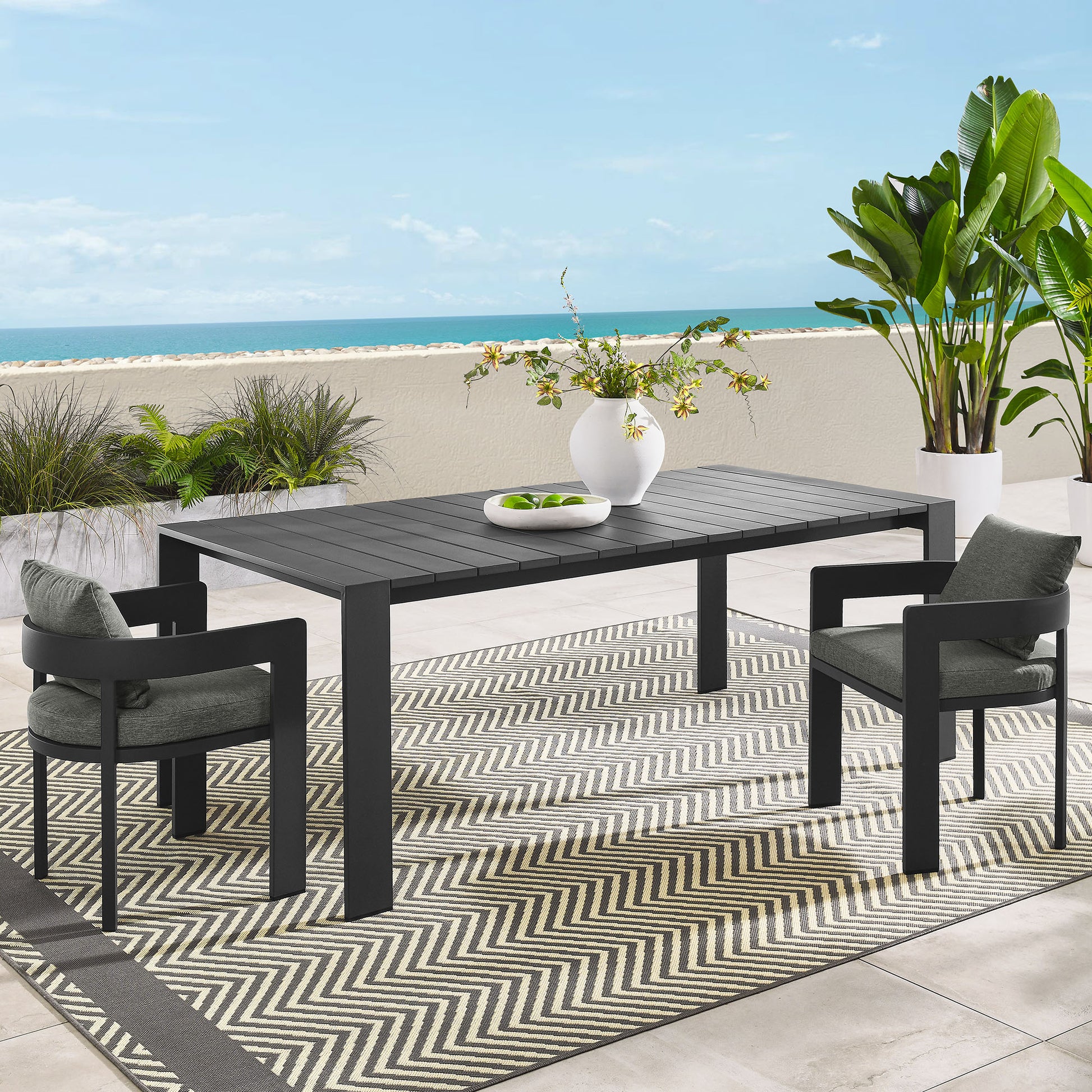 Tahoe Rectangular Outdoor Patio Aluminum Dining Table