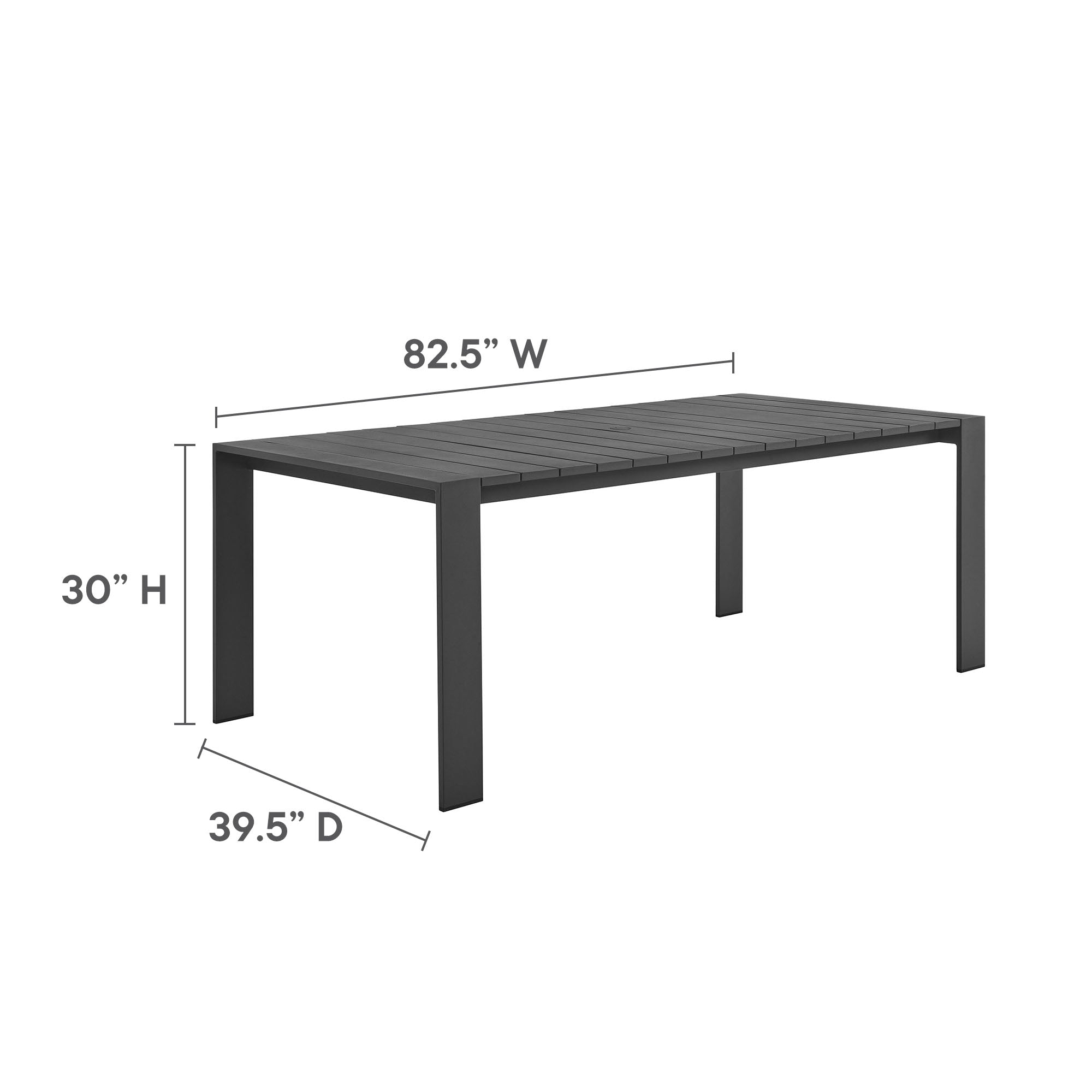 Tahoe 9-Piece Outdoor Patio Aluminum Dining Set - Gray White
