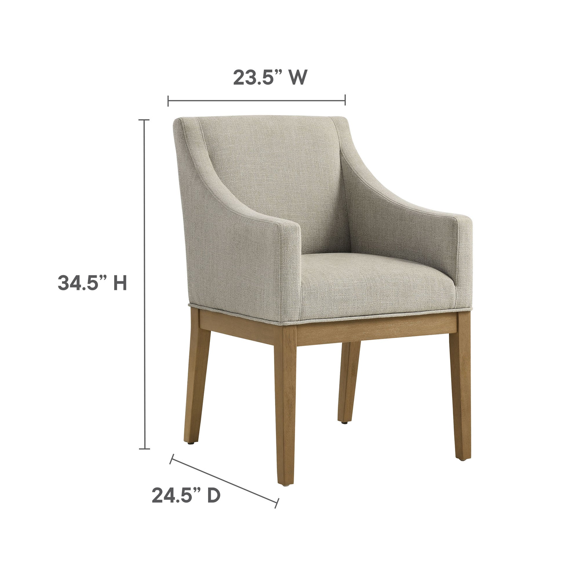 Alton Fabric Upholstered Dining Armchair - Salt Black