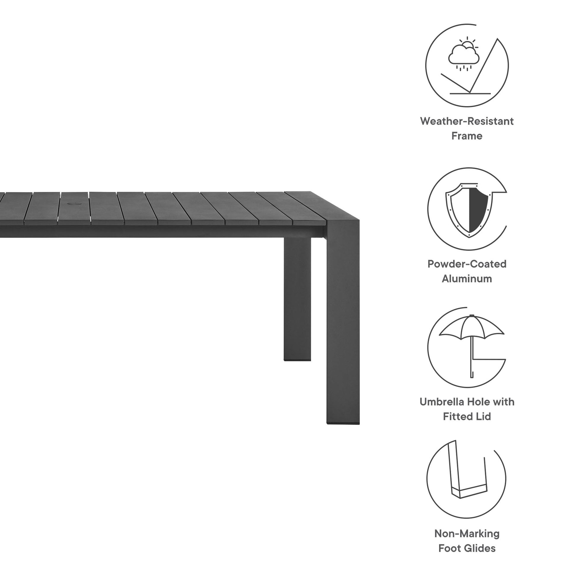 Tahoe 9-Piece Outdoor Patio Aluminum Dining Set