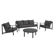 Terrace 4-Piece Outdoor Patio Aluminum Furniture Set - Carbon Graphite