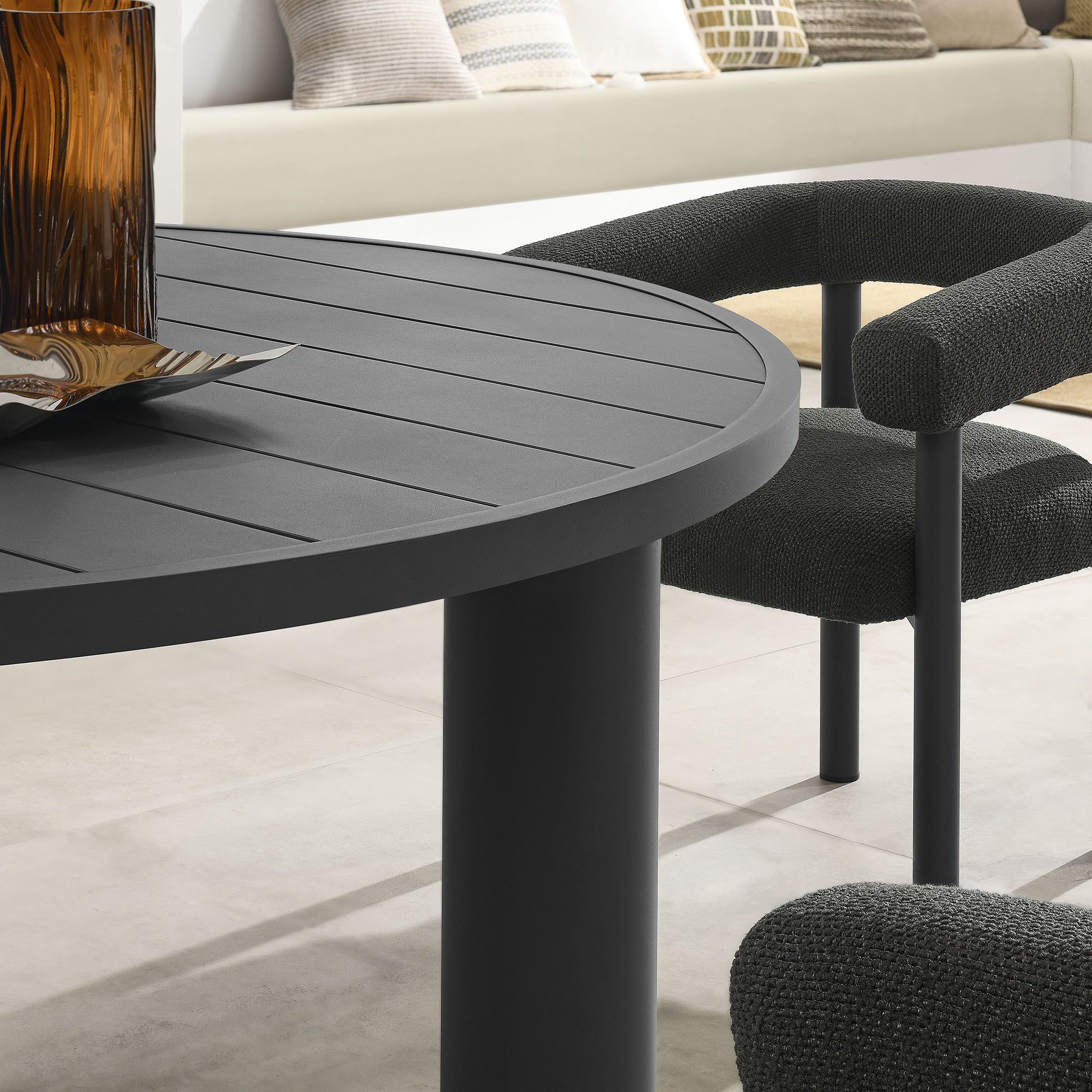 Nautica 5-Piece Round Outdoor Patio Aluminum Dining Table and Chairs Set