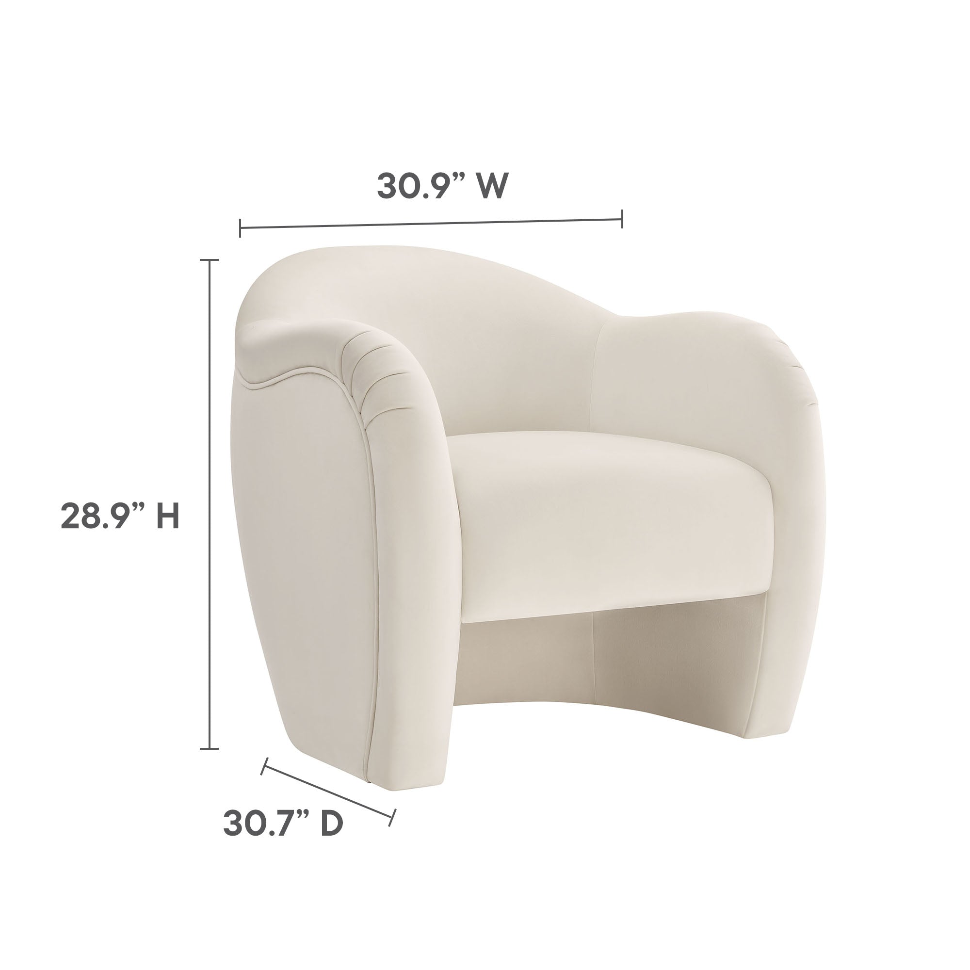 Compose Performance Velvet Accent Chair - Chocolate Brown