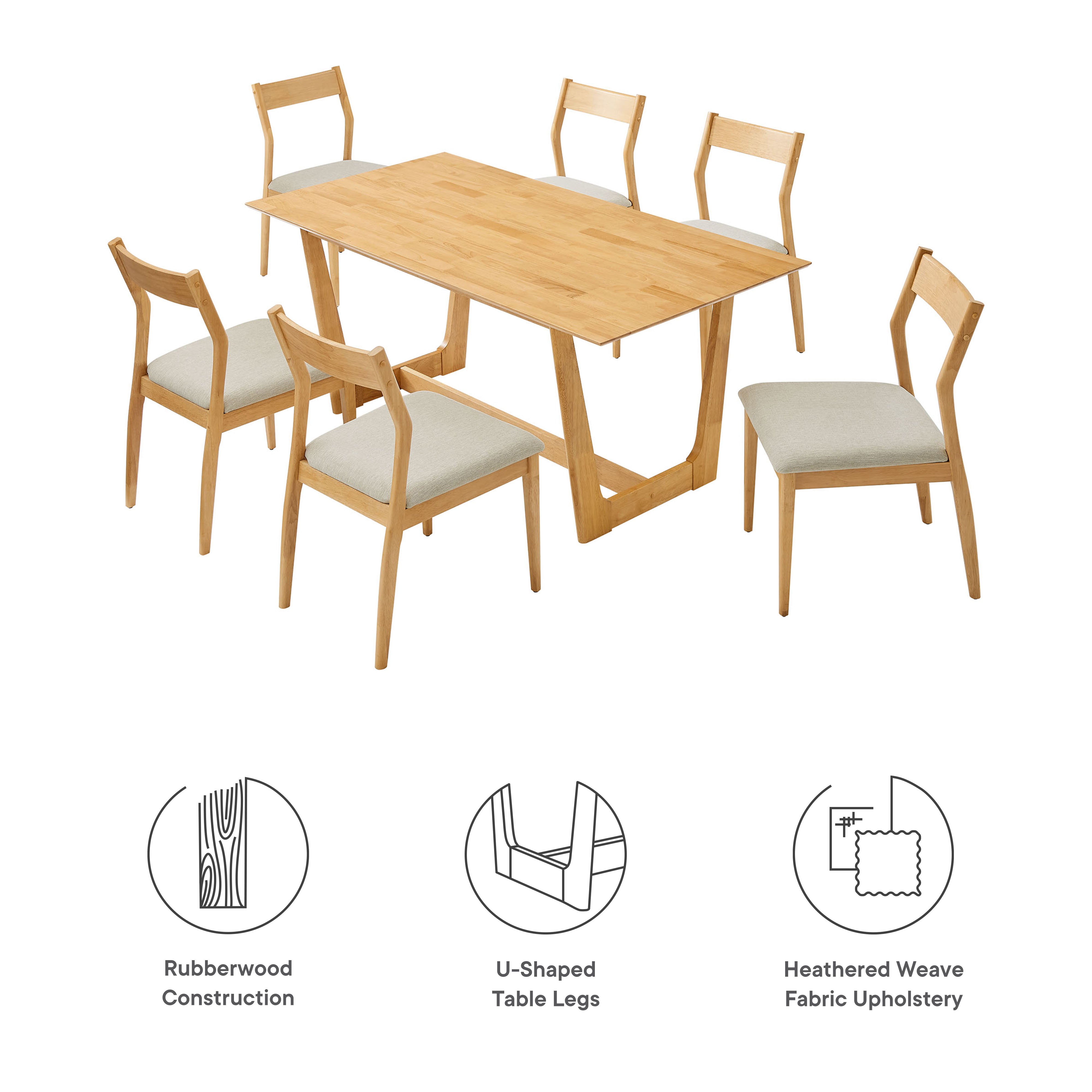 Solara 7-Piece Wood Dining Set