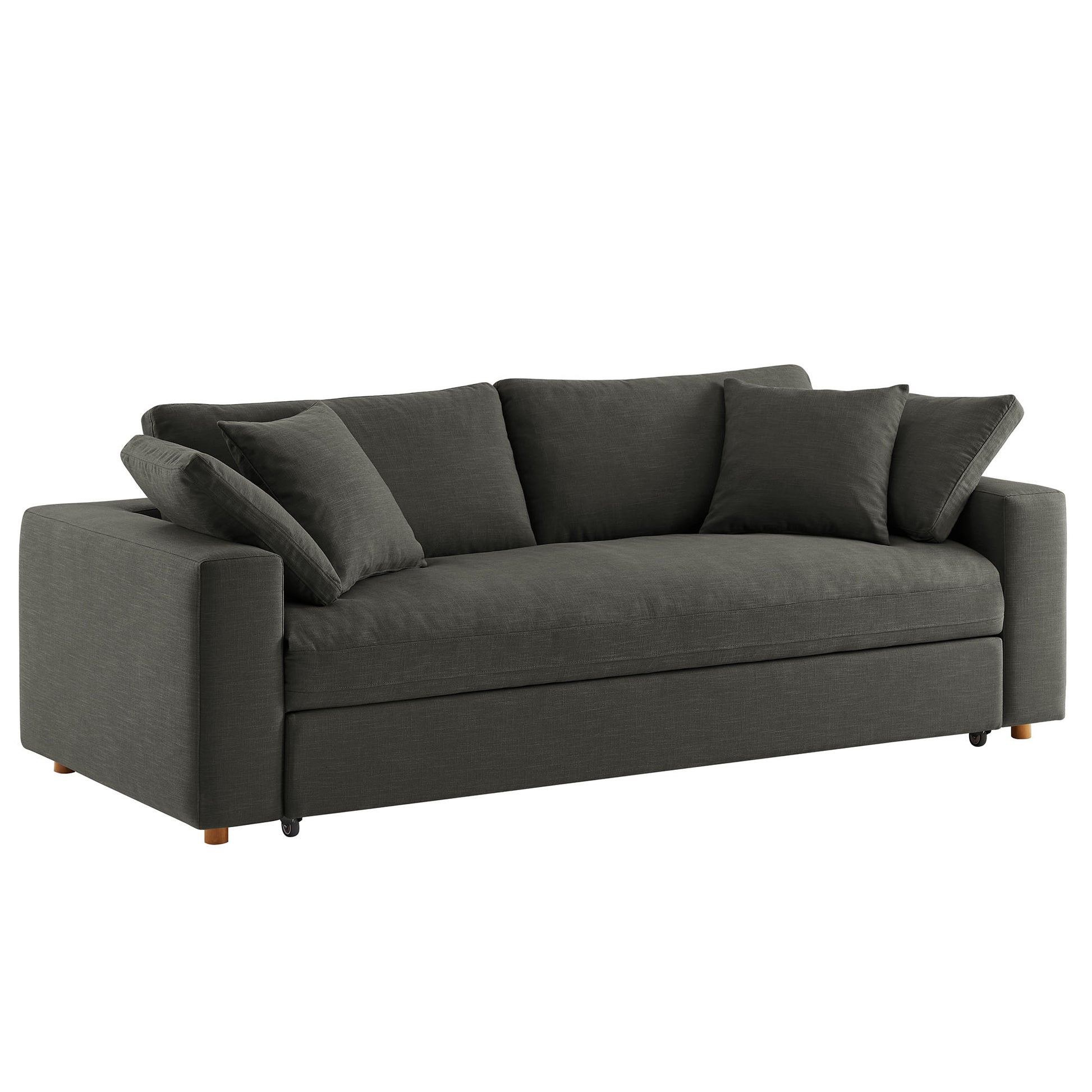 Commix Down Filled Overstuffed Sleeper Sofa - Gray
