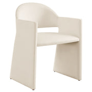 Talia Performance Velvet Dining Armchair - Alabaster