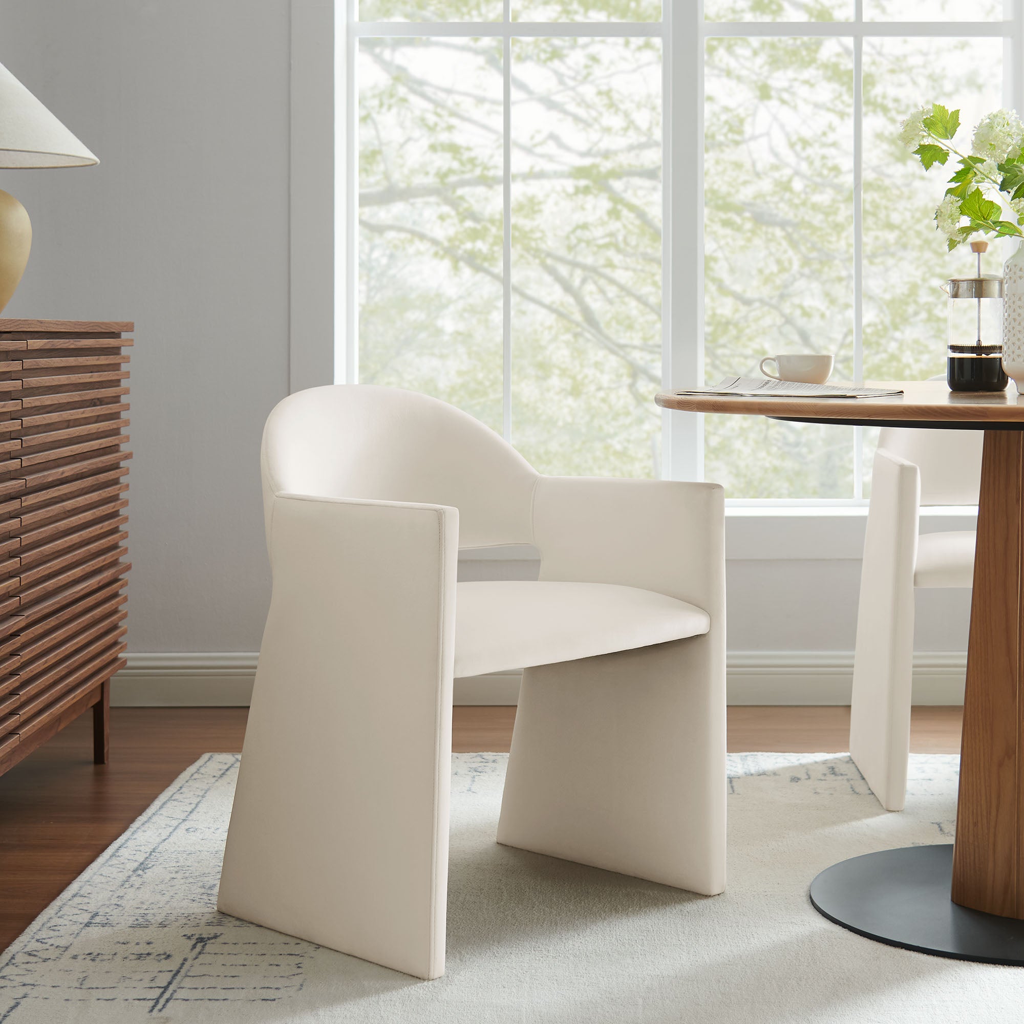 Talia Performance Velvet Dining Armchair