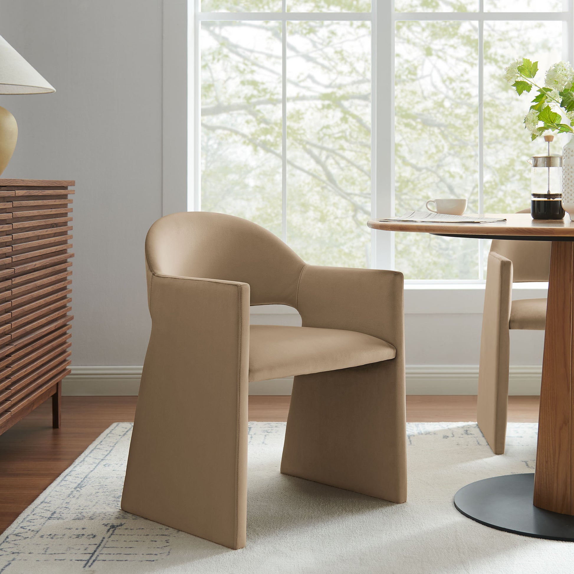 Talia Performance Velvet Dining Armchair