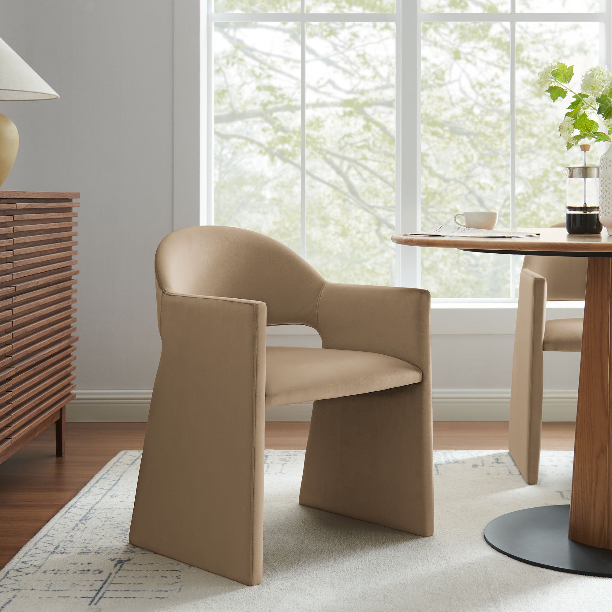Talia Performance Velvet Dining Armchair