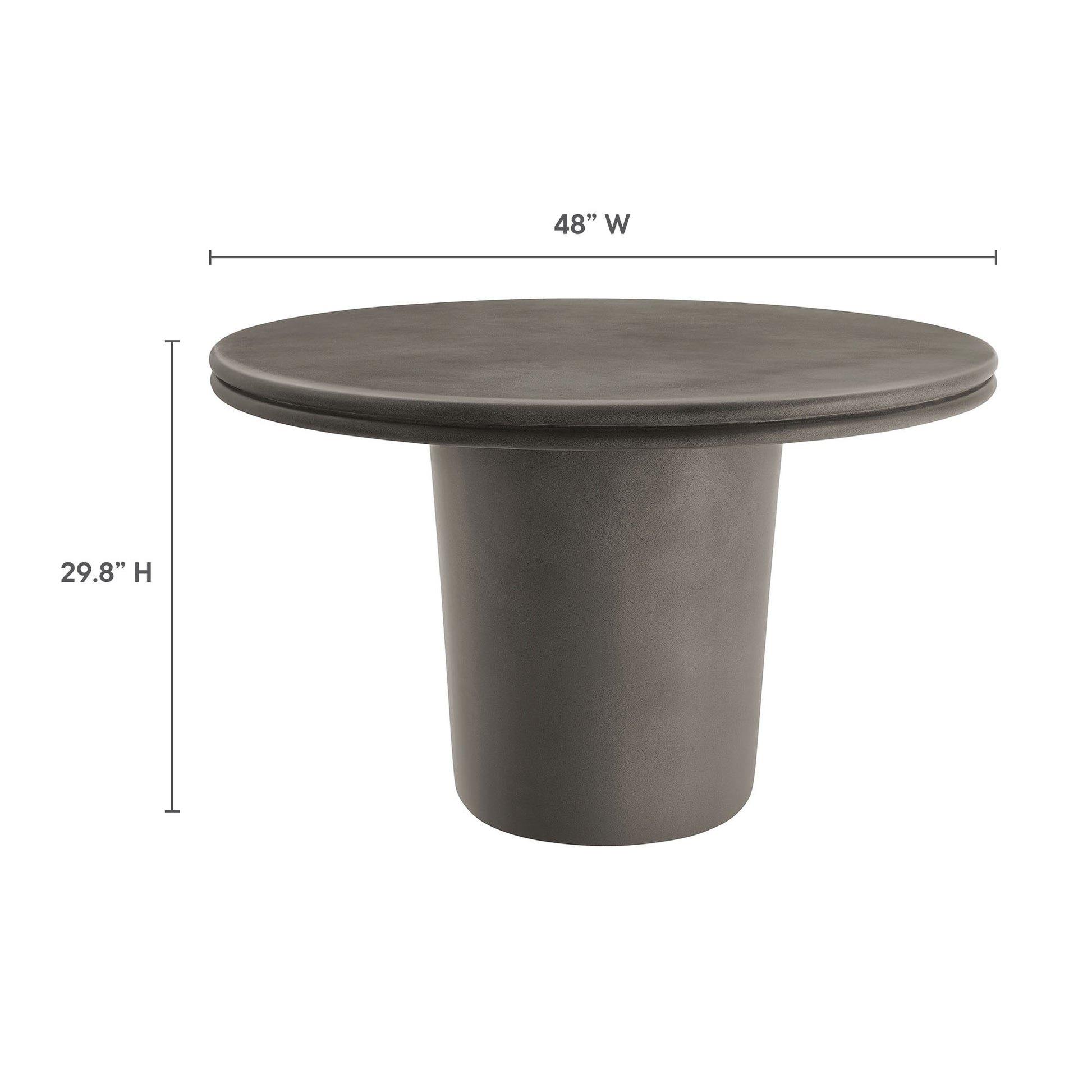 Brion 48" Indoor - Outdoor Patio Concrete Round Dining Table - White