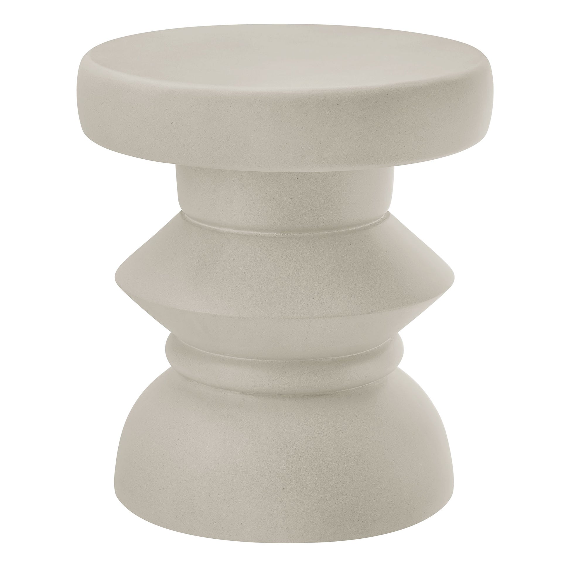 Terza Indoor - Outdoor Patio Concrete Side Table - Light Gray