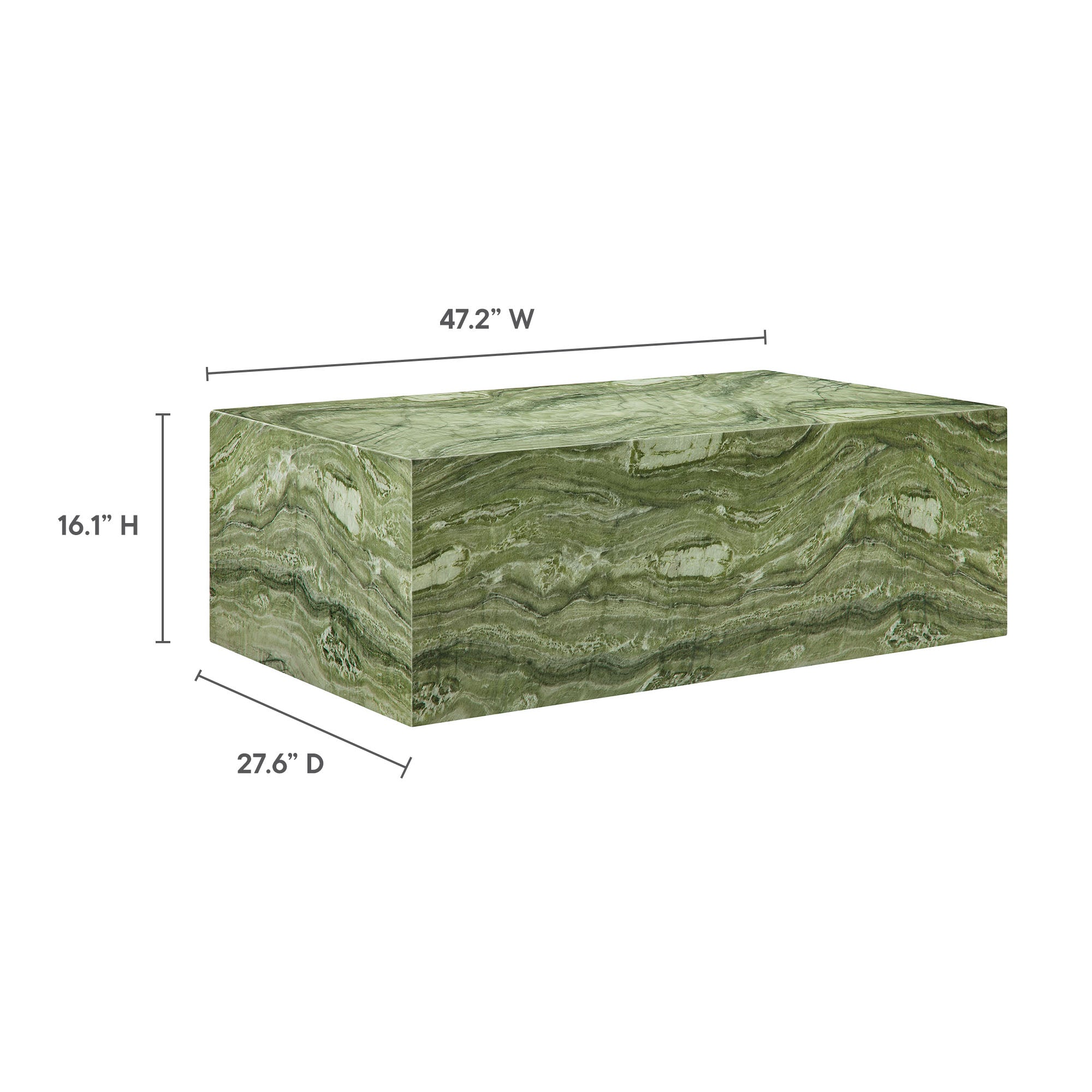 Jordana Square Plinth Indoor - Outdoor Patio Concrete Coffee Table - Travertine