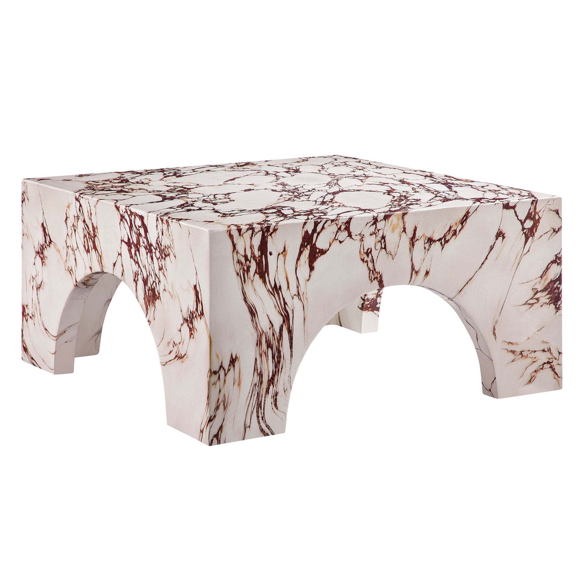 Valen Indoor - Outdoor Patio Arched Concrete Coffee Table
