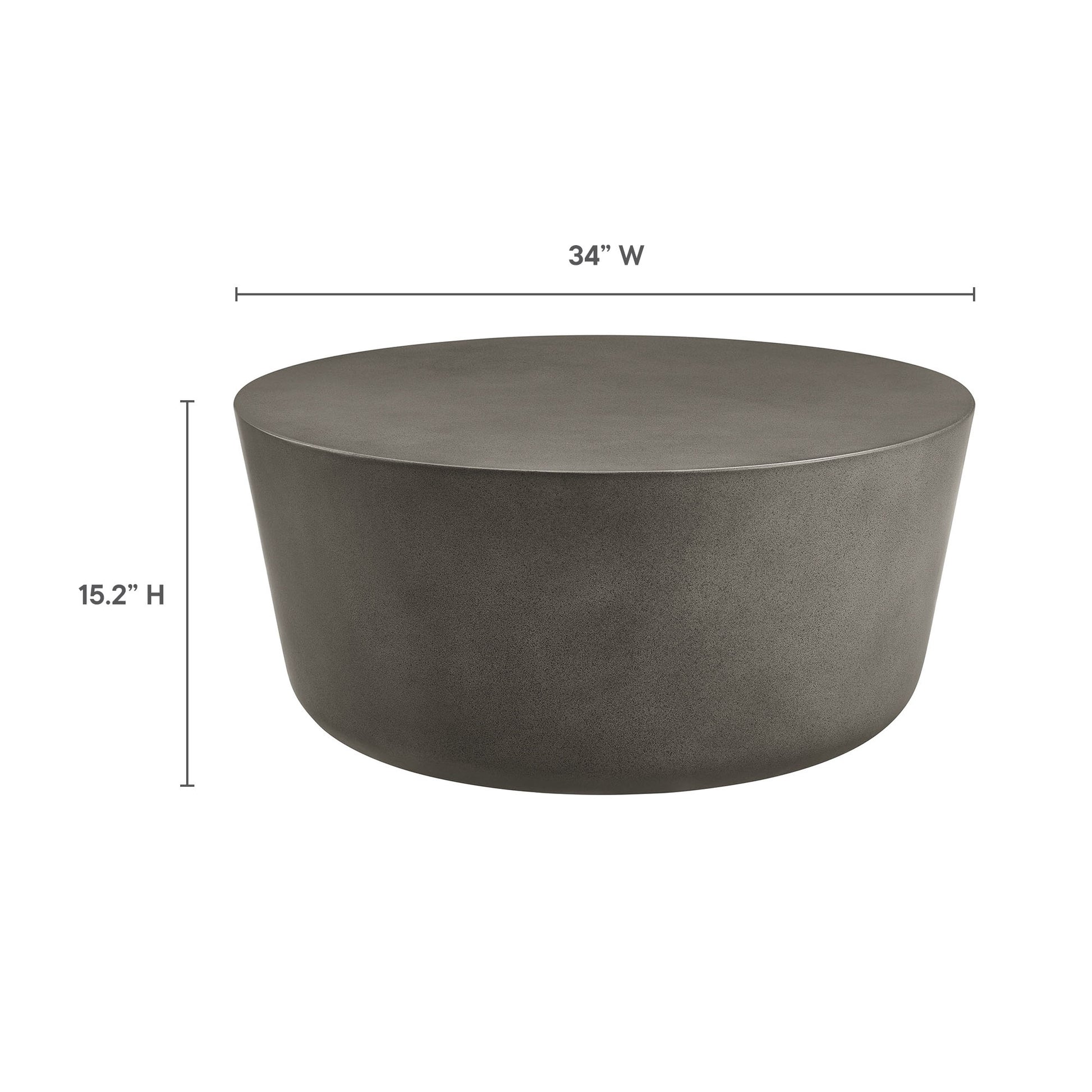 Brion Round Indoor - Outdoor Patio Concrete Coffee Table - White