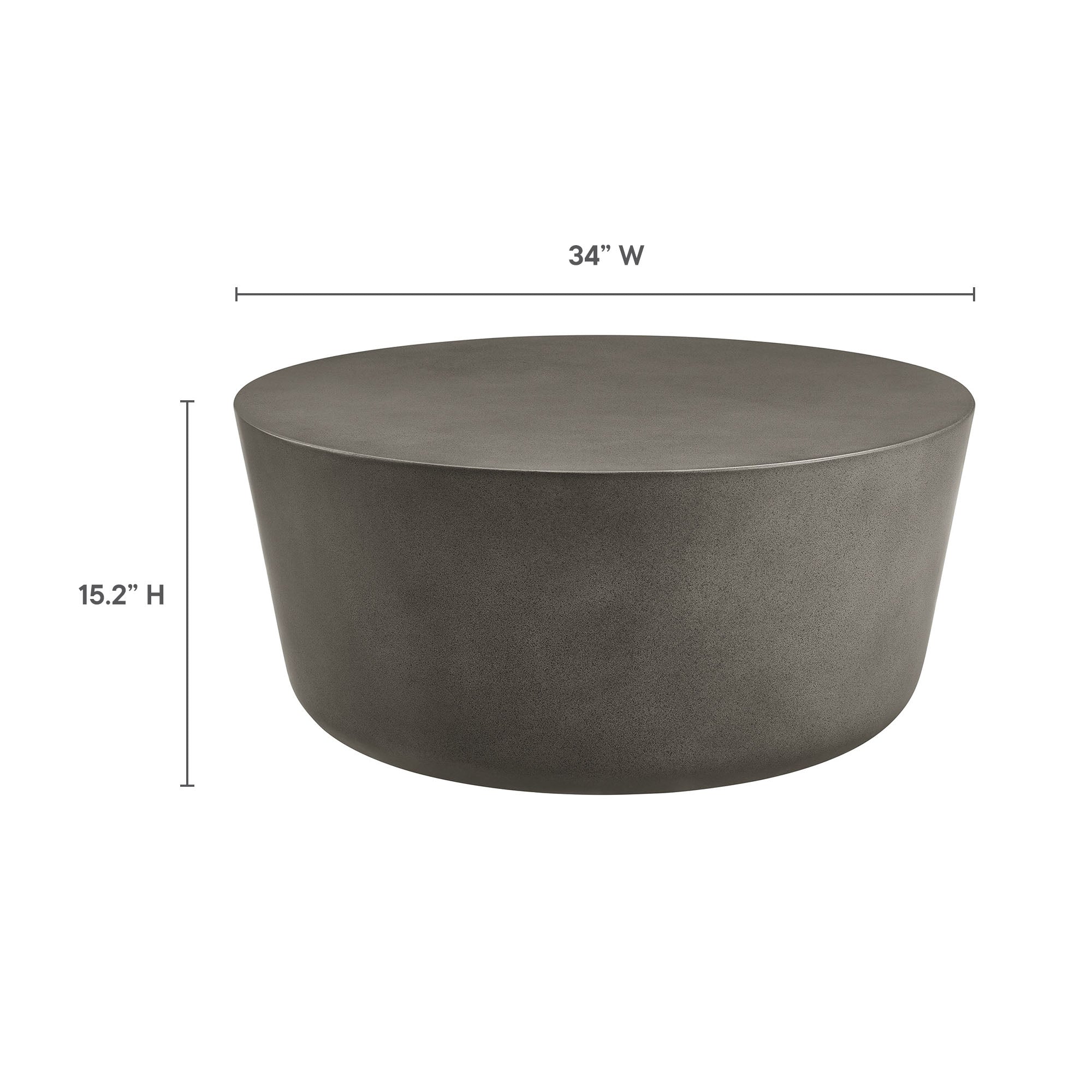 Brion Round Indoor - Outdoor Patio Concrete Coffee Table - White