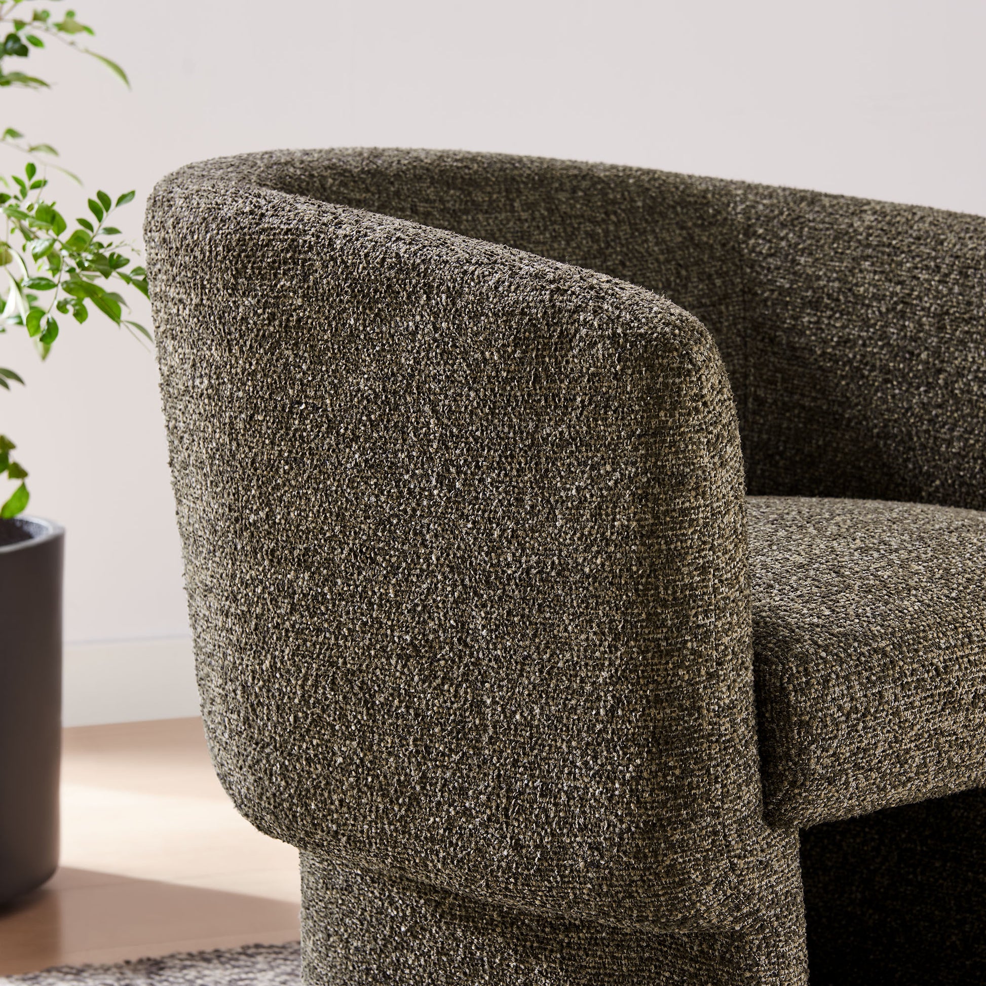 Muse Boucle Fabric Barrel Accent Chair