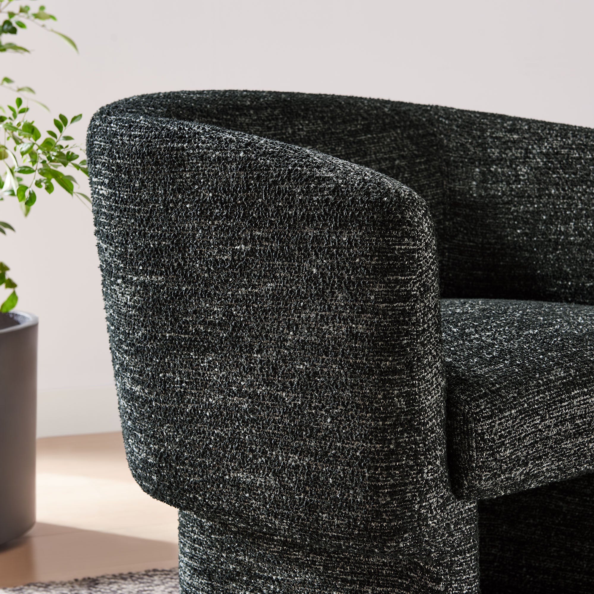 Muse Boucle Fabric Barrel Accent Chair