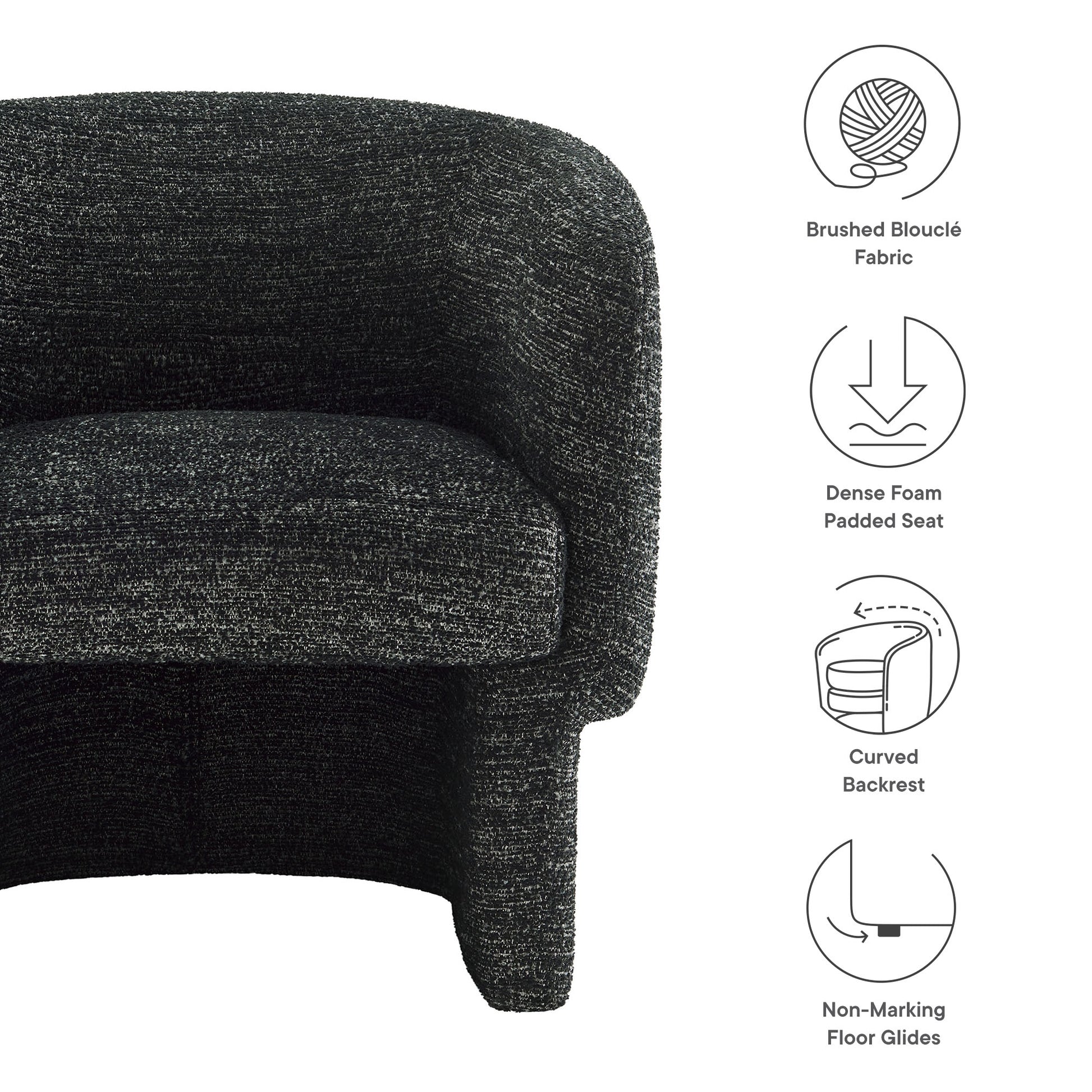 Muse Boucle Fabric Barrel Accent Chair