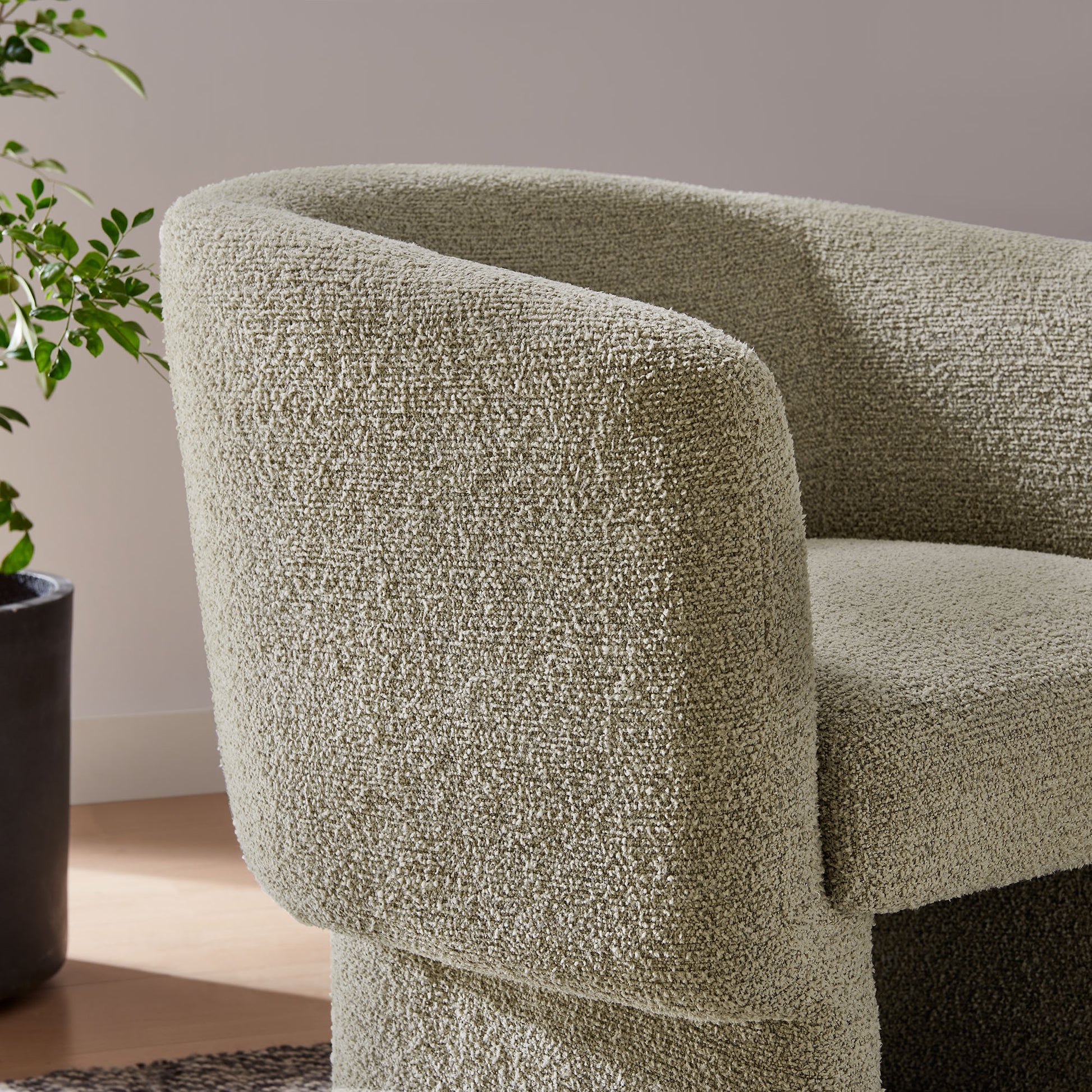 Muse Boucle Fabric Barrel Accent Chair