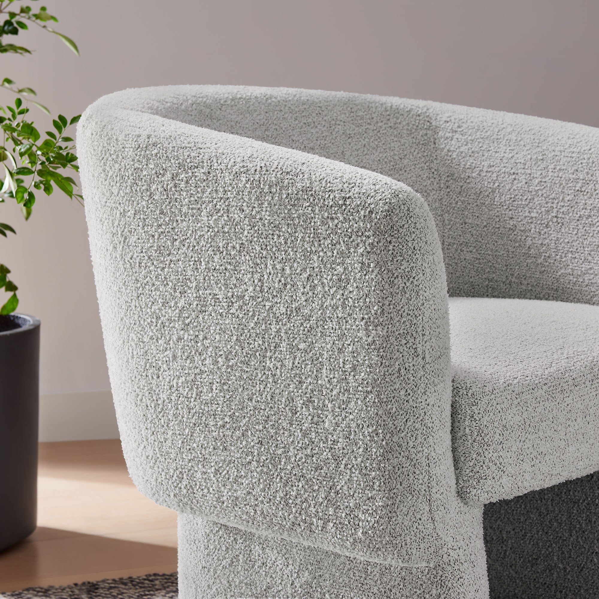 Muse Boucle Fabric Barrel Accent Chair