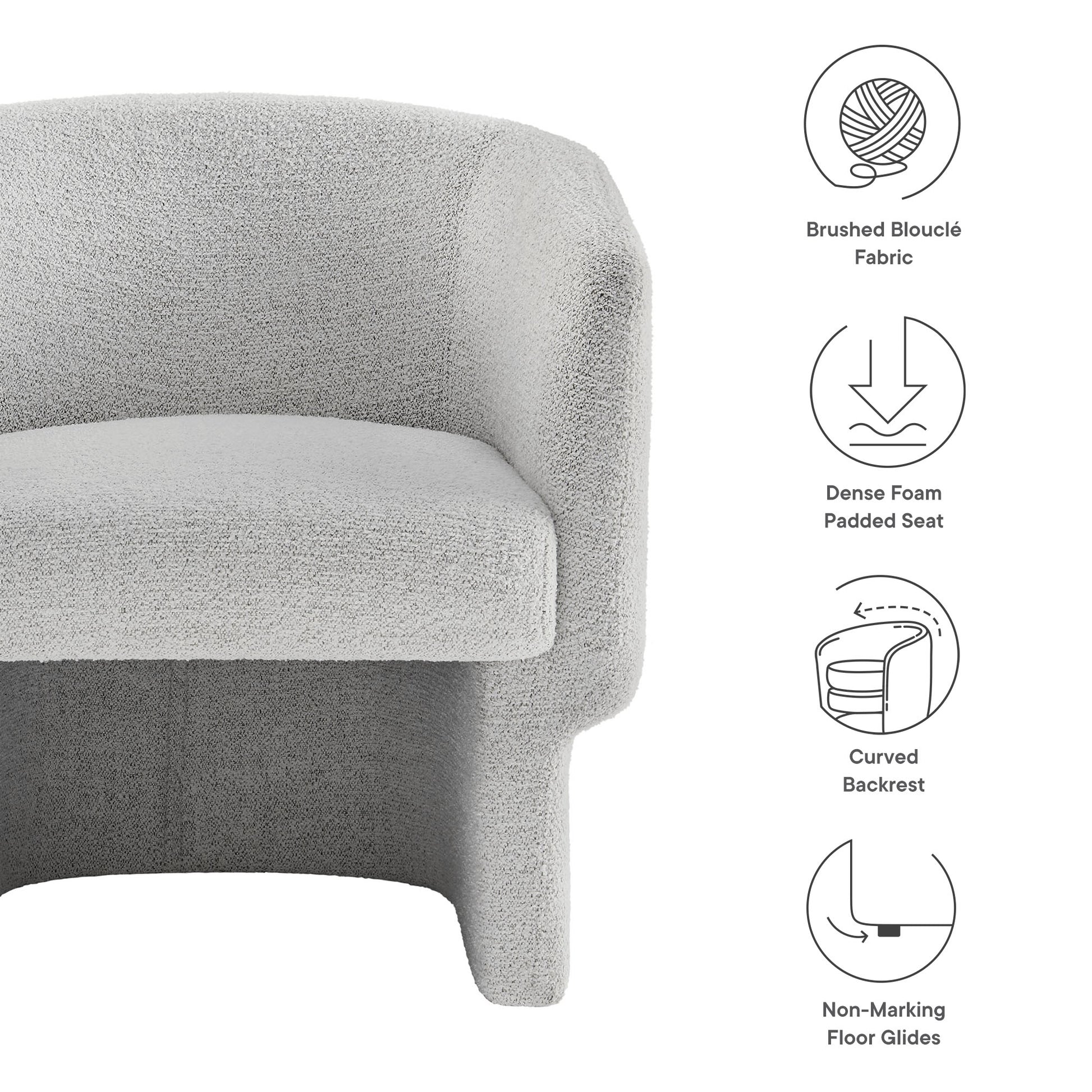 Muse Boucle Fabric Barrel Accent Chair