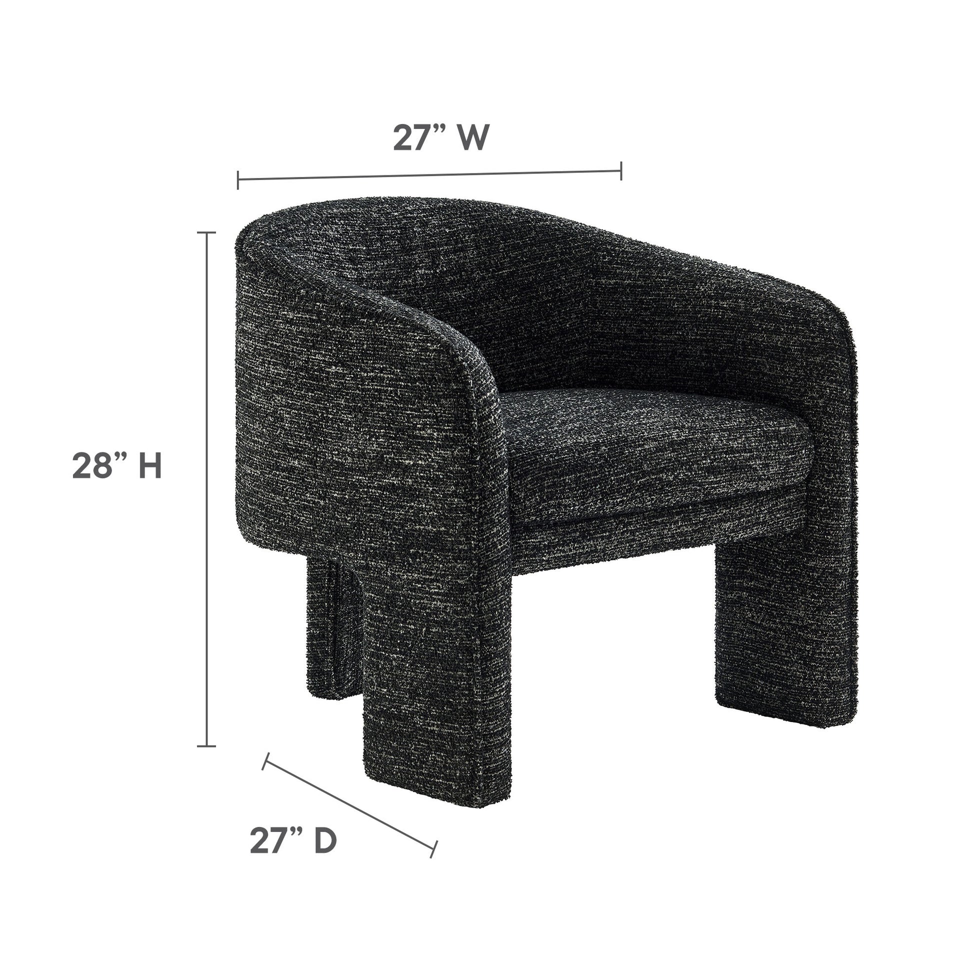 Greer Boucle Fabric Upholstered Accent Armchair - Parchment