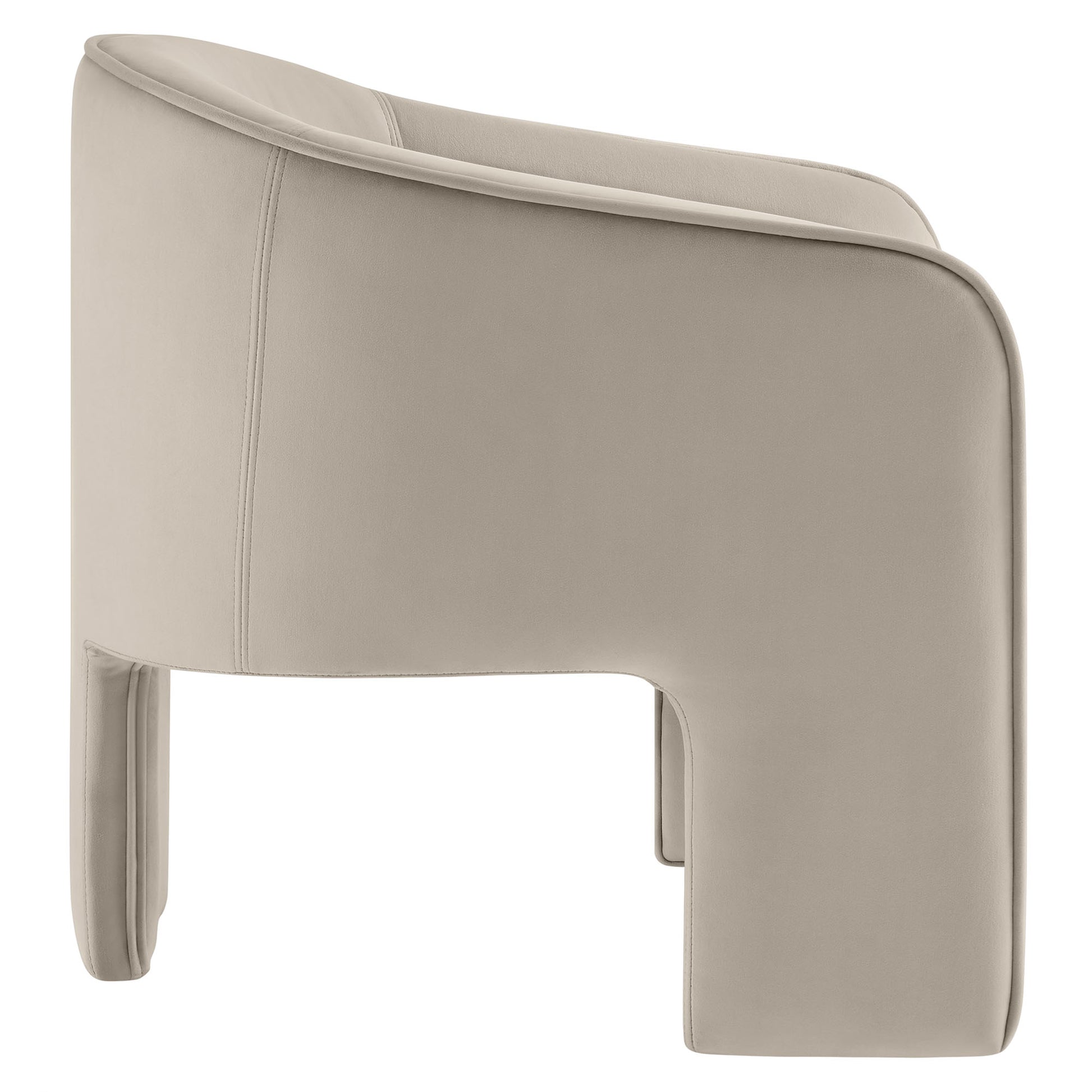 Greer Performance Velvet Upholstered Accent Armchair - Taupe