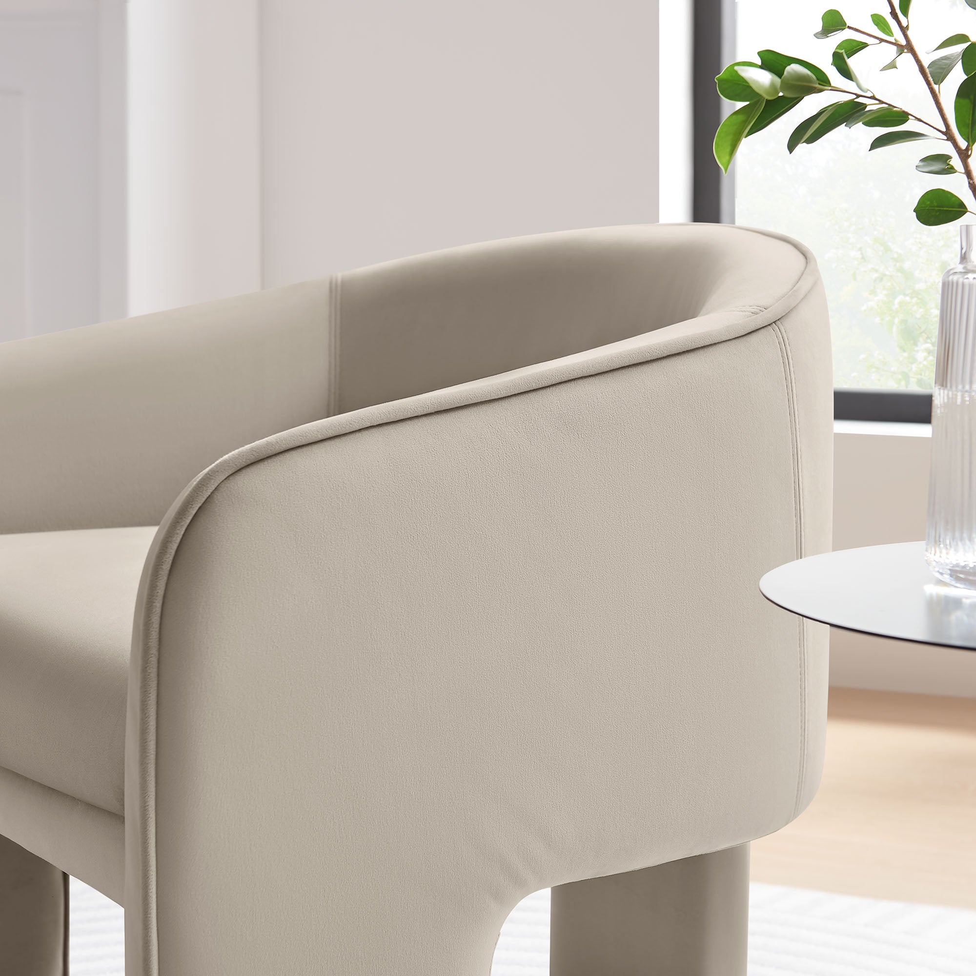 Greer Performance Velvet Upholstered Accent Armchair