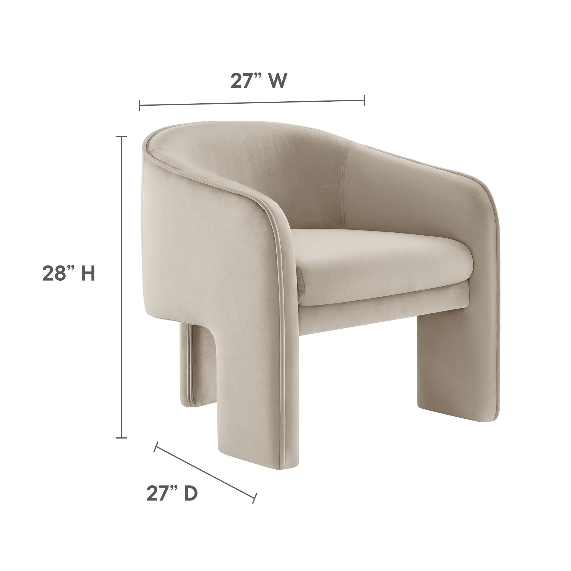 Greer Performance Velvet Upholstered Accent Armchair - Cadet Blue