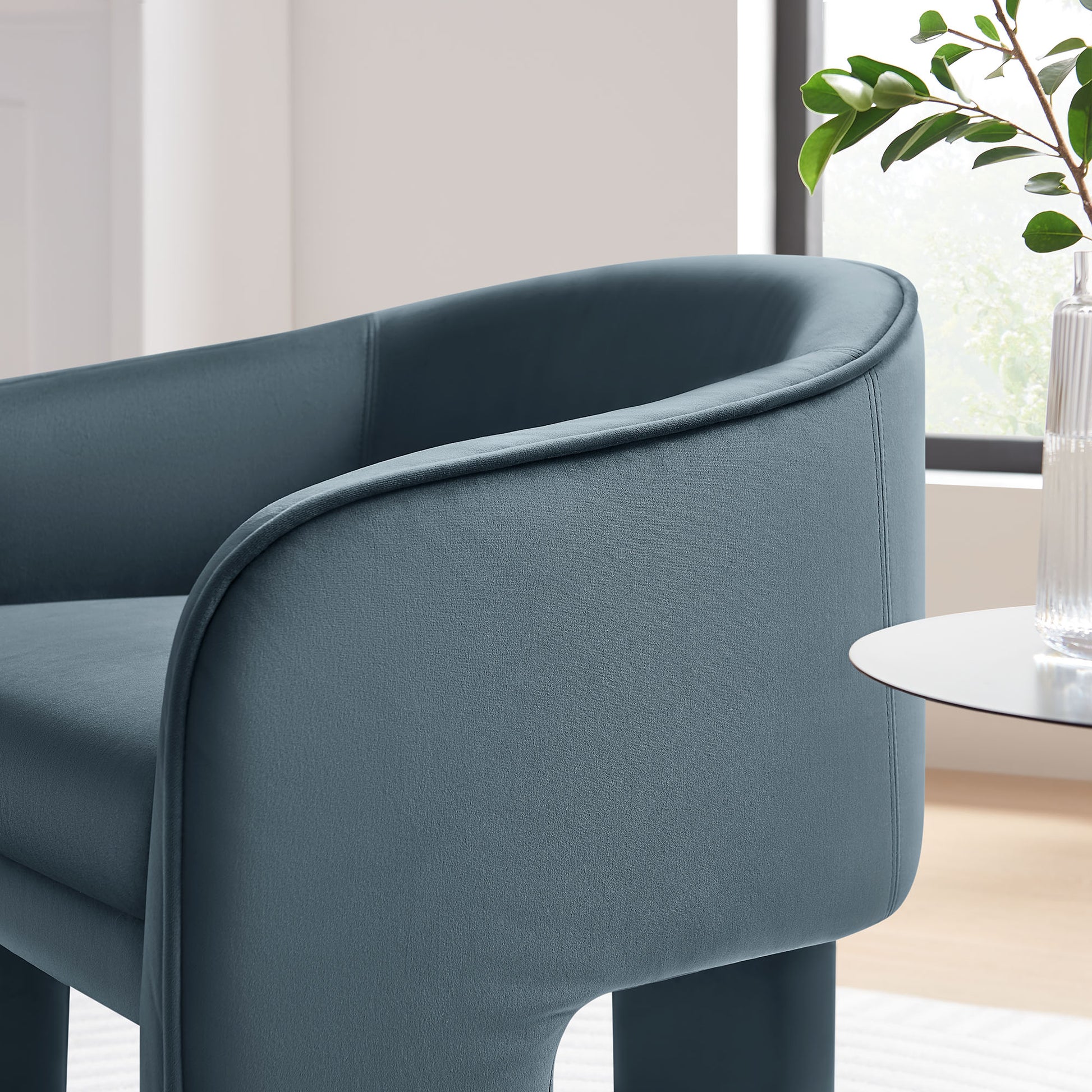 Greer Performance Velvet Upholstered Accent Armchair