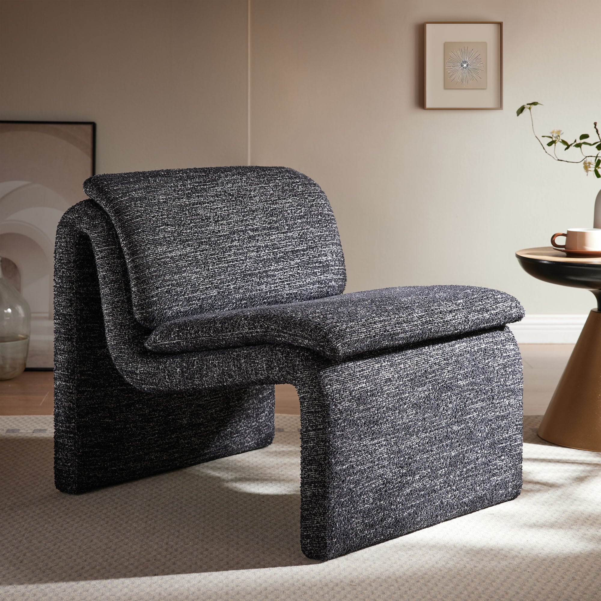 Lume Boucle Upholstered Armless Accent Chair