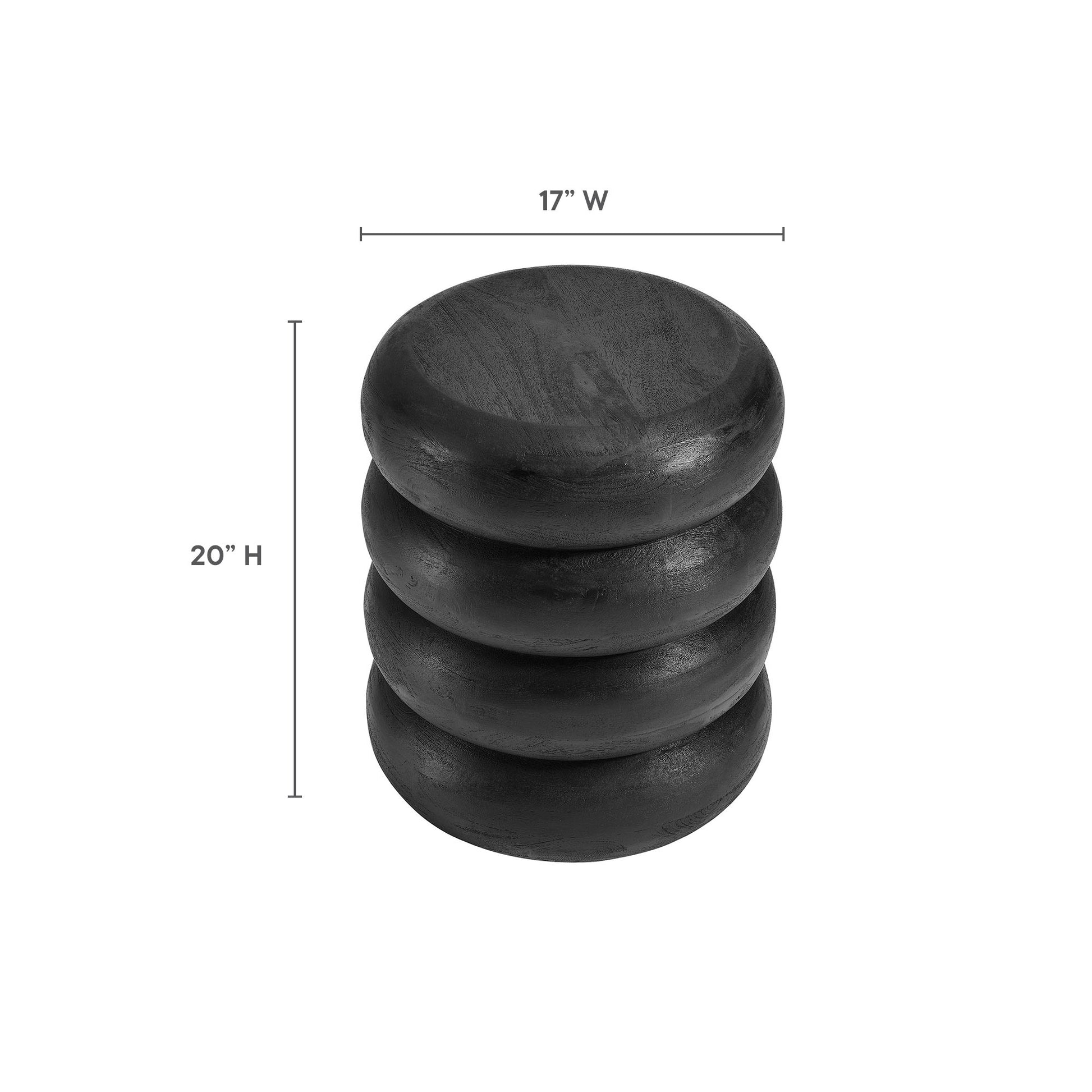 Ellery Round Stacked Wood Side Table - Natural